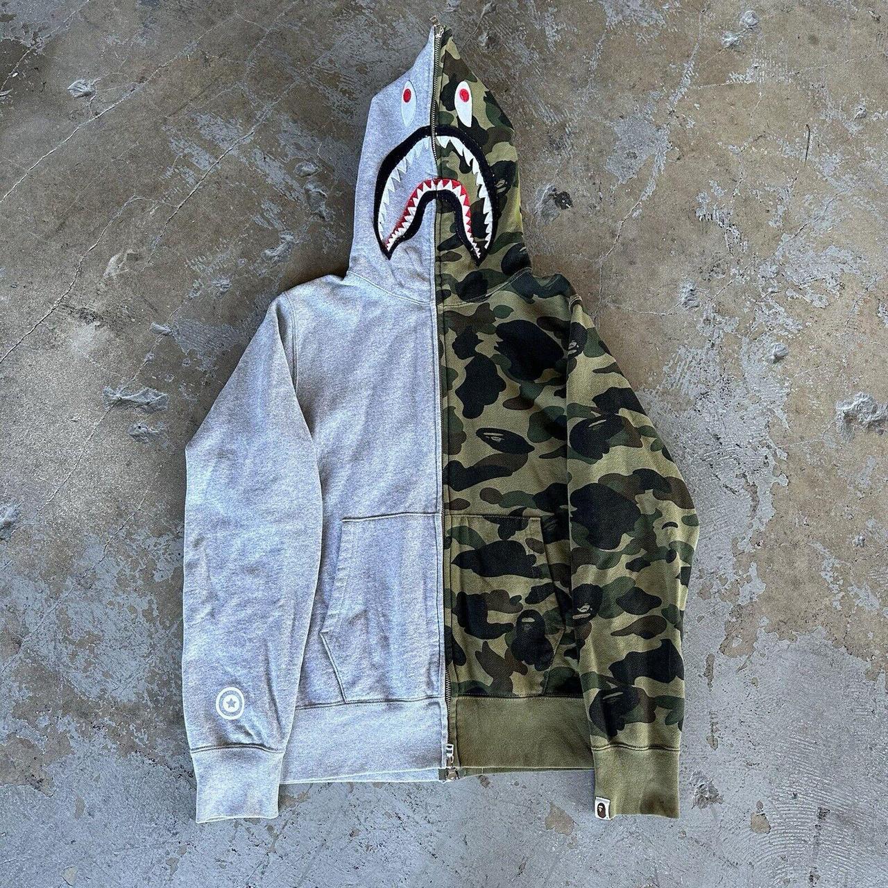 Bape A Bathing Ape Half Split Camo Full Zip Up. Depop