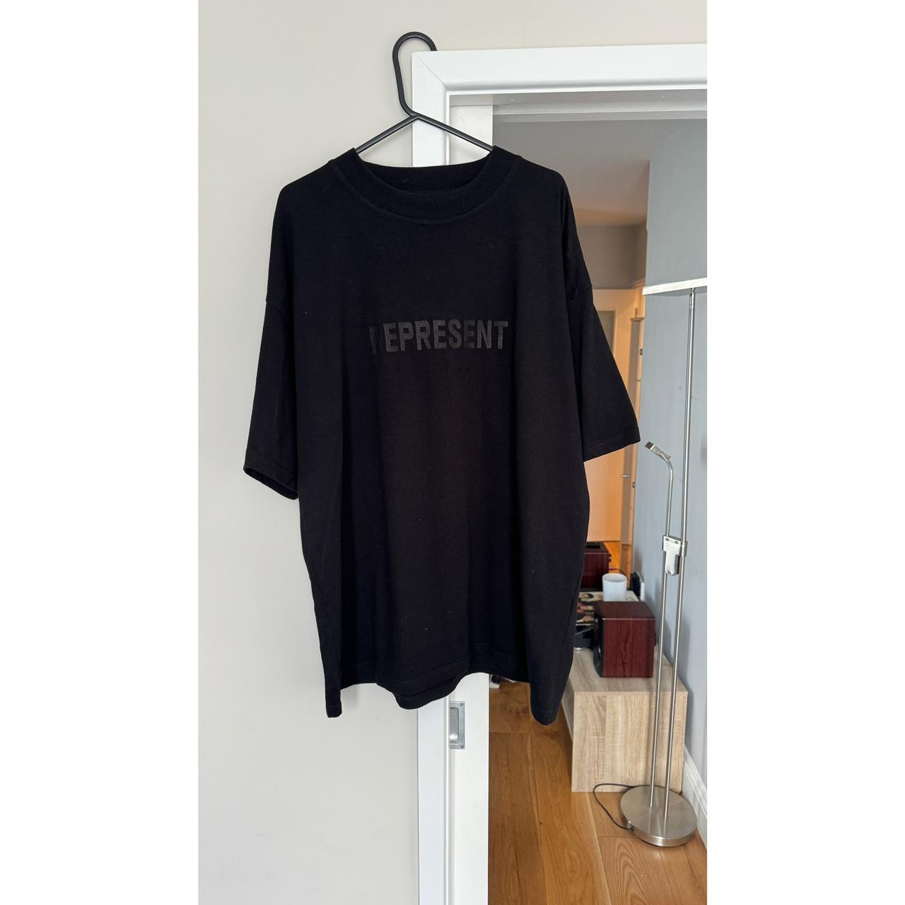 Represent Embroidered Logo Tshirt Black Only worn a... - Depop