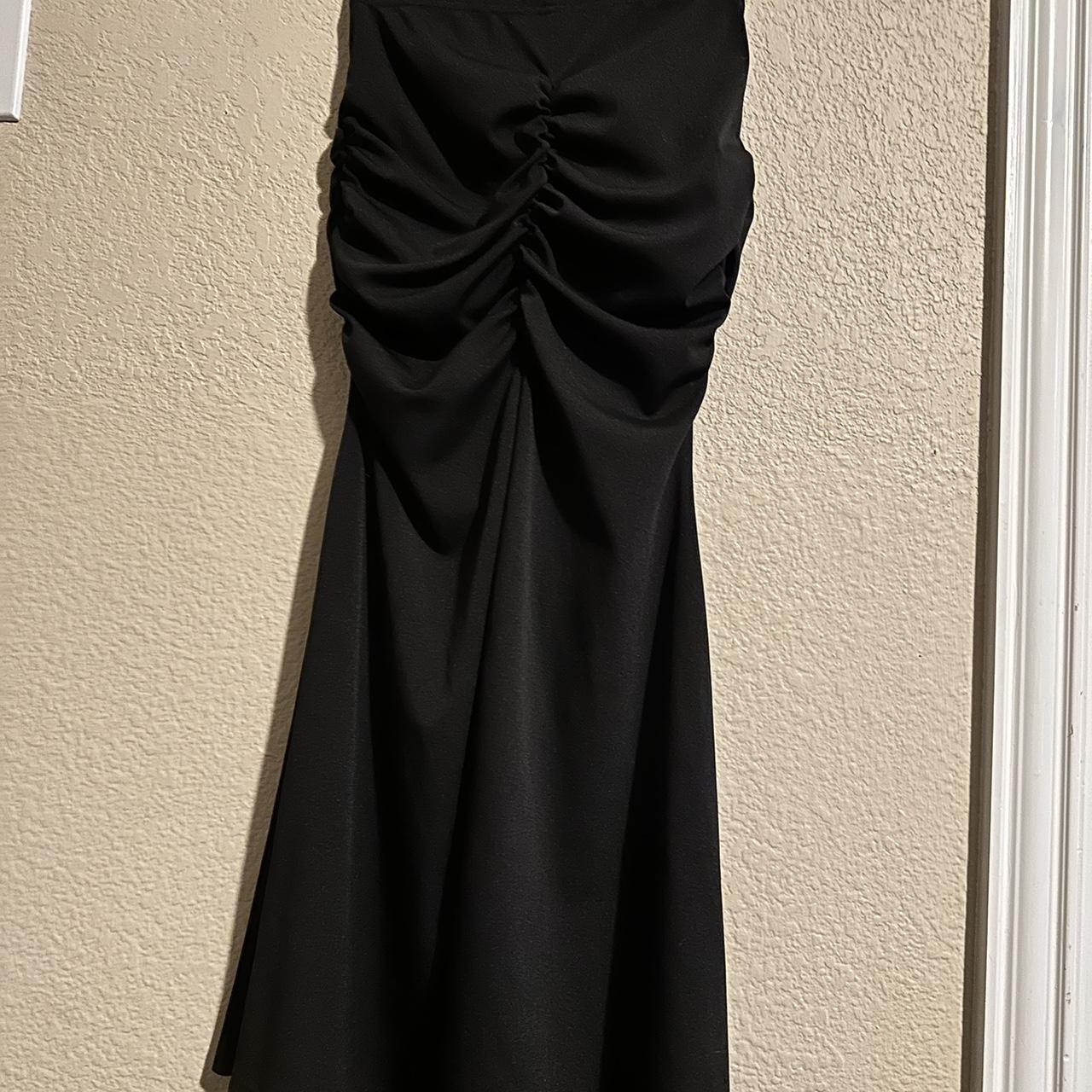 SHEIN long black skirt scrunched from back to give... Depop