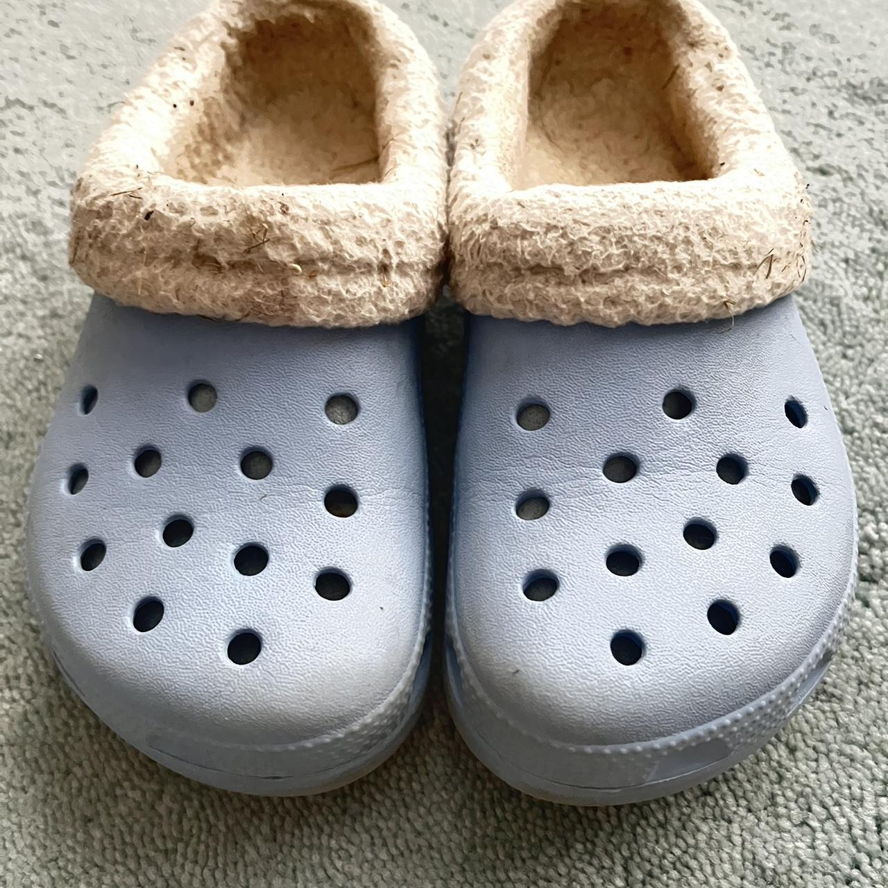 Kids Crocs Baby Blue with removable shearling Depop