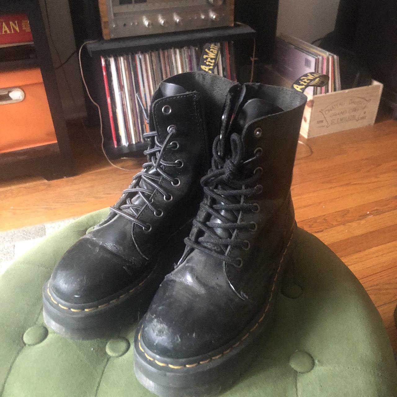 Real leather Doc Marten Jadon platform combat boots... - Depop