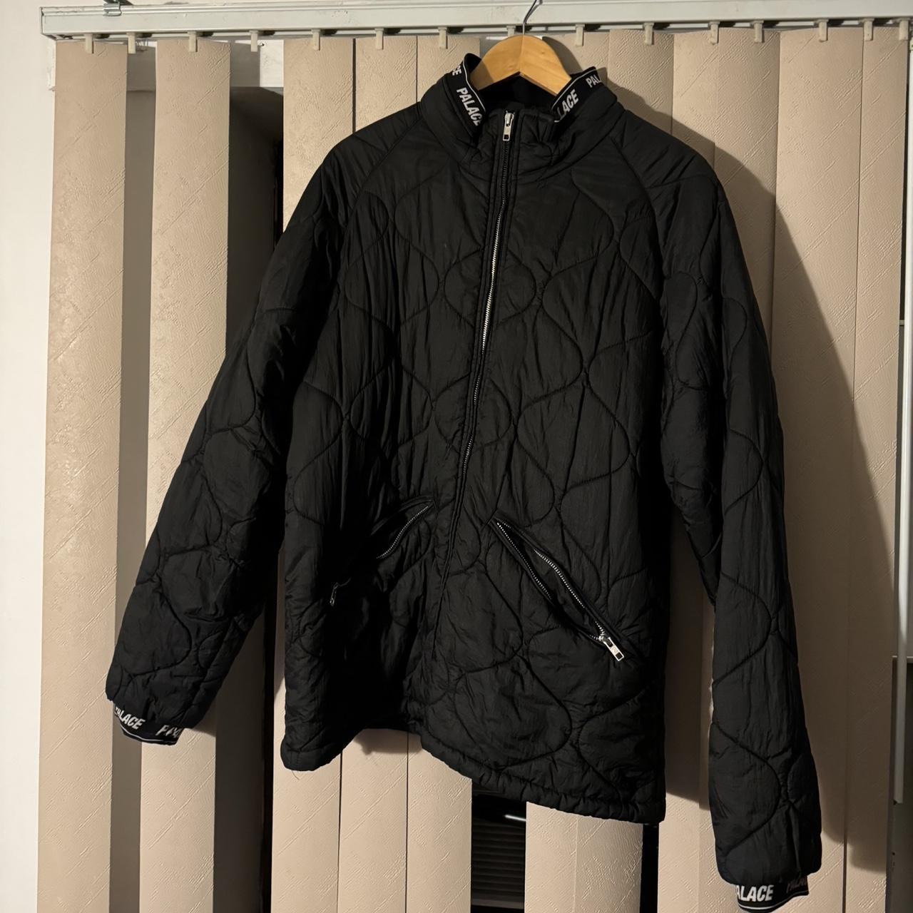 Palace skateboards quilted jacket in black. Minor... - Depop