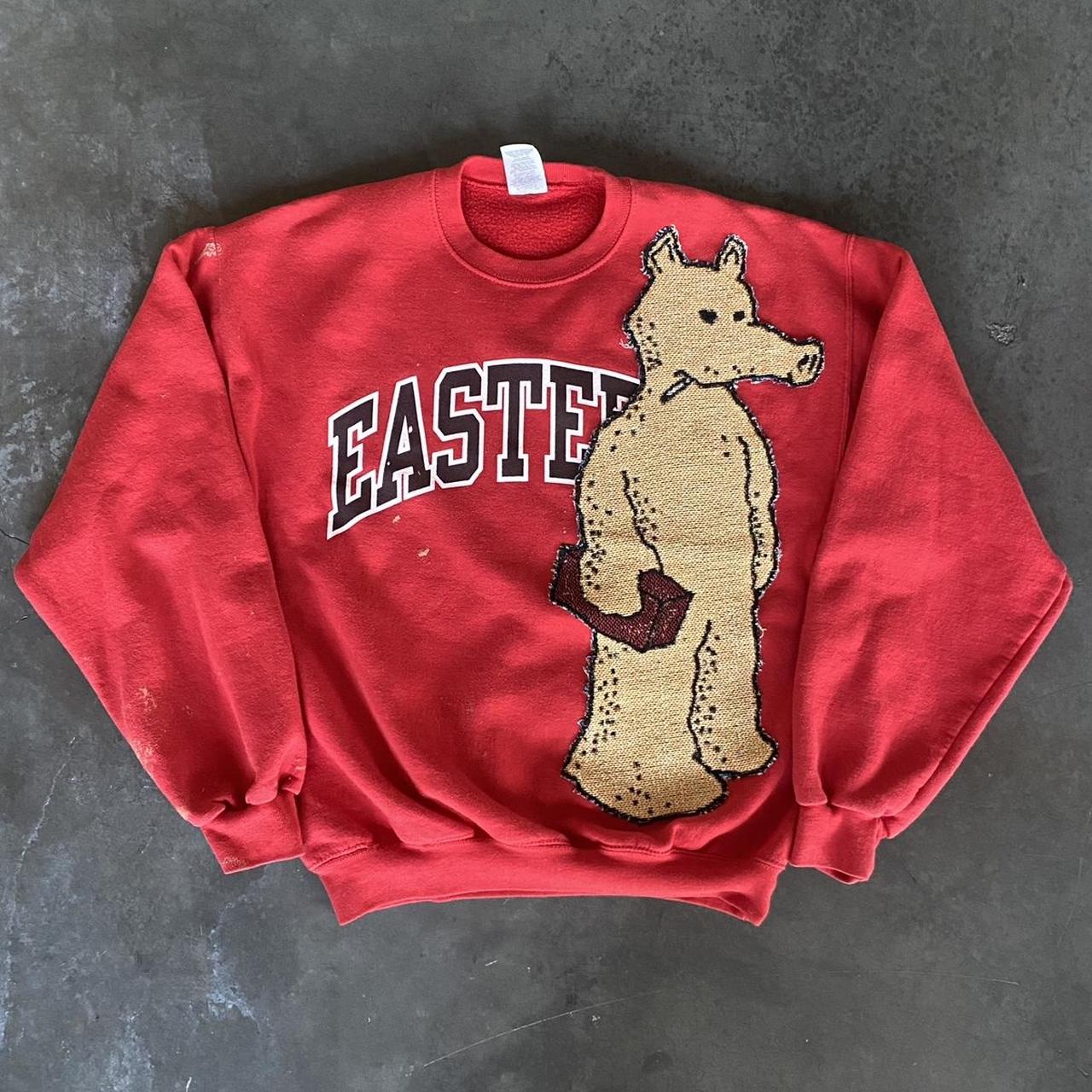 Jerzees Men's Red Hoodie Depop