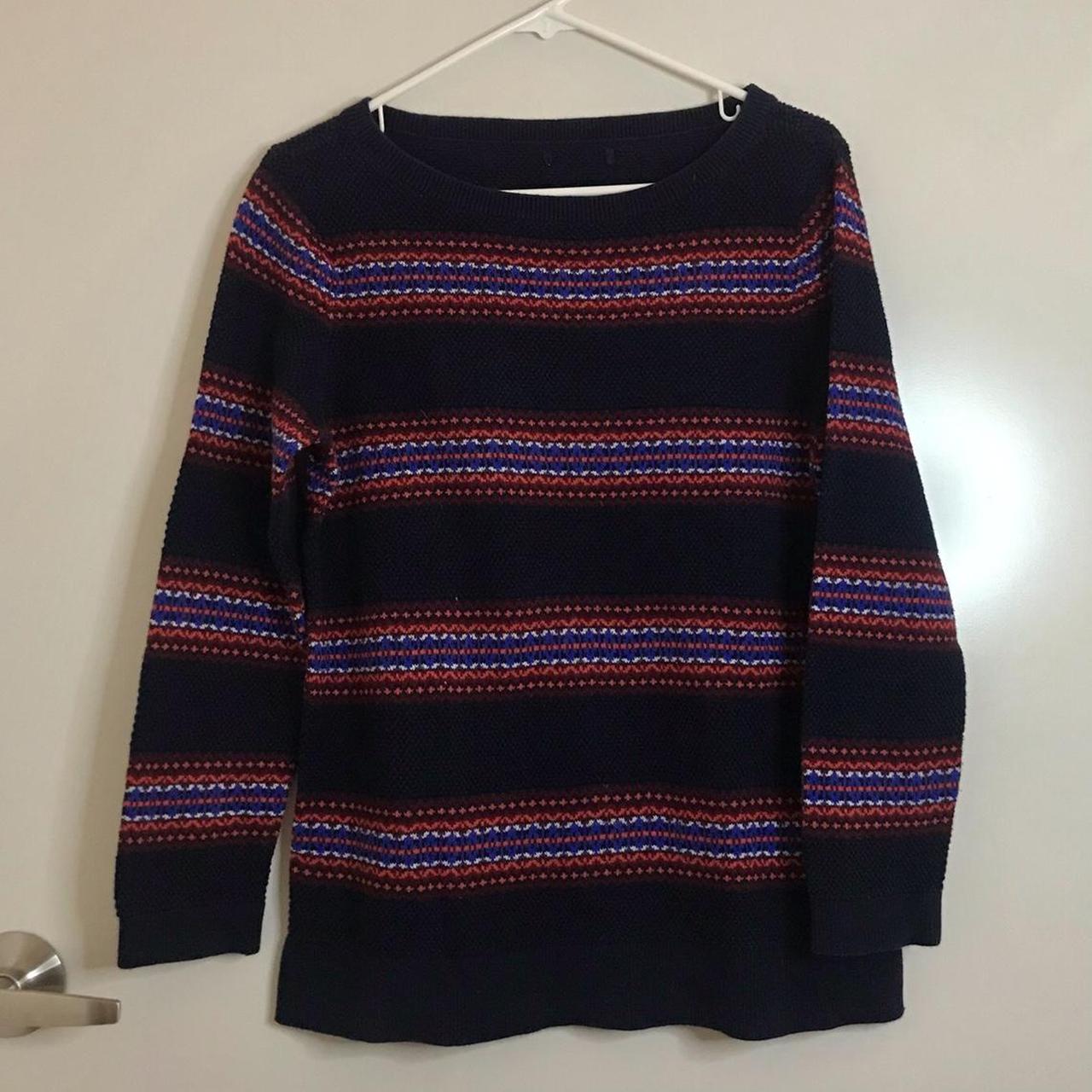 Tommy Hilfiger Women's Navy and Red Jumper | Depop