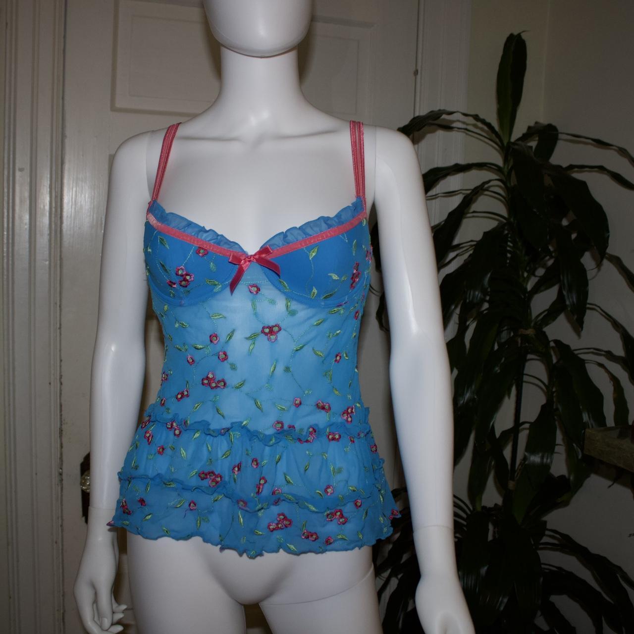 Beautiful semi-sheer Victoria's Secret floral corset - Depop