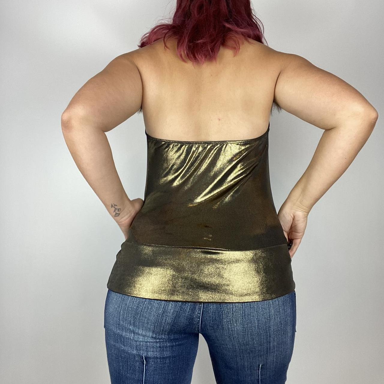 Women's Black and Gold Vest Depop