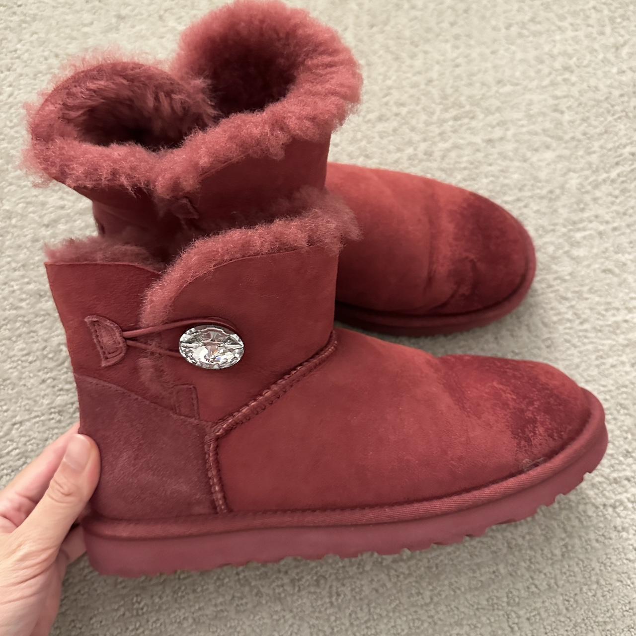 Womens burgundy ugg store boots