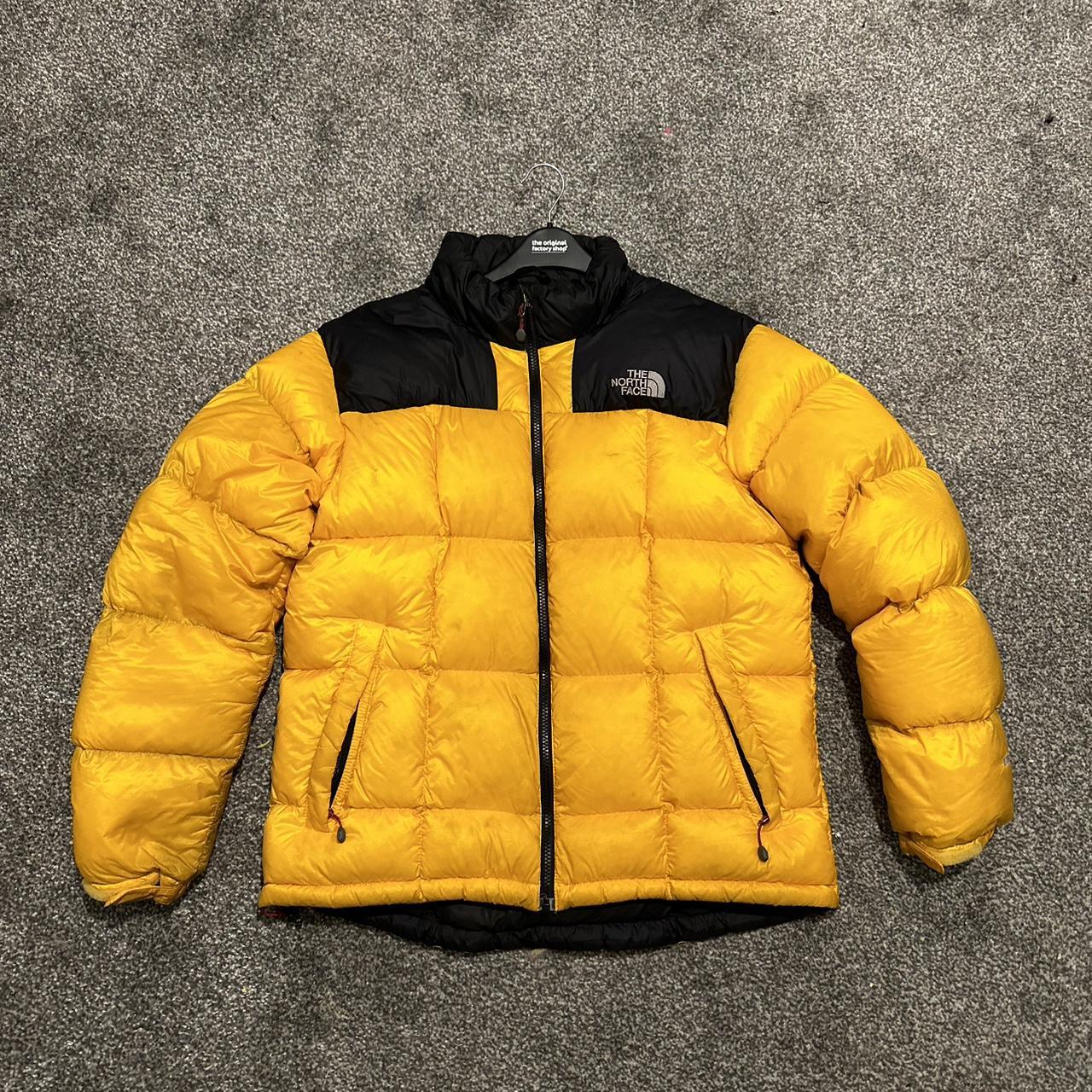 Black and yellow North face Nuptse 700 Puffer... - Depop