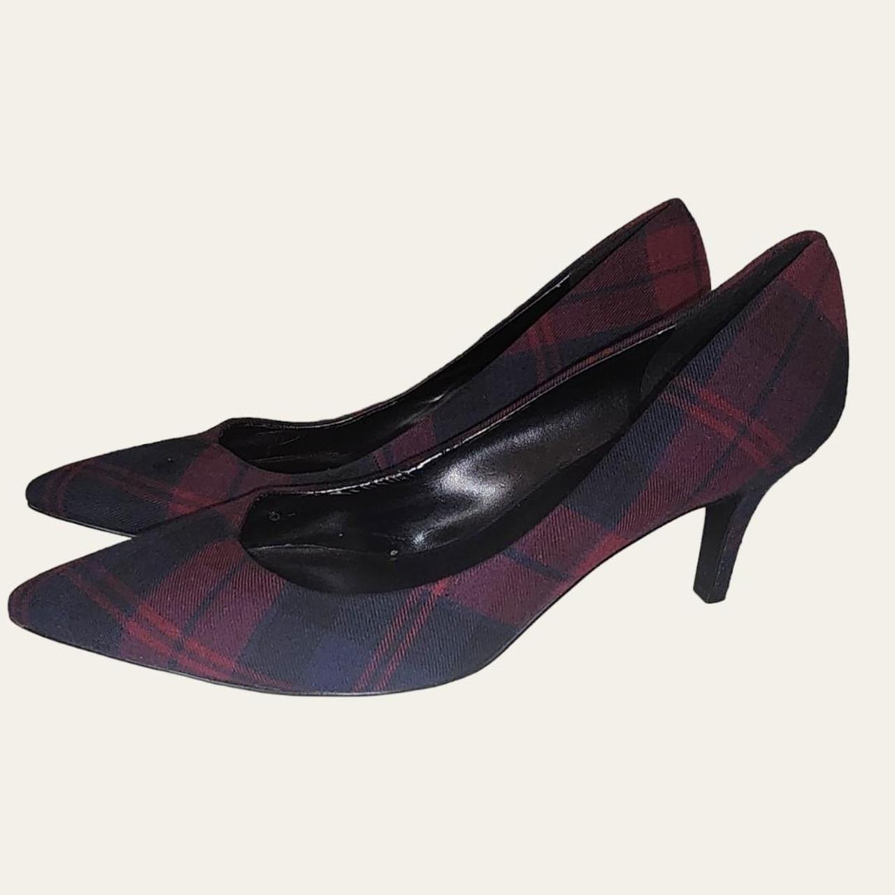 Nine west clearance plaid pumps