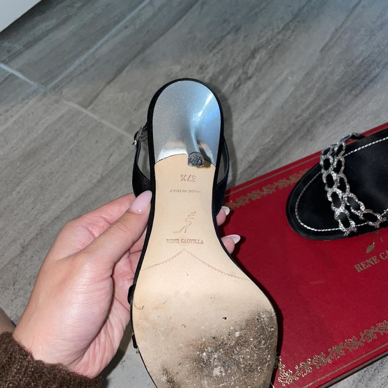 Rene Caovilla Black crystal heels size 37 1/2! Great... - Depop