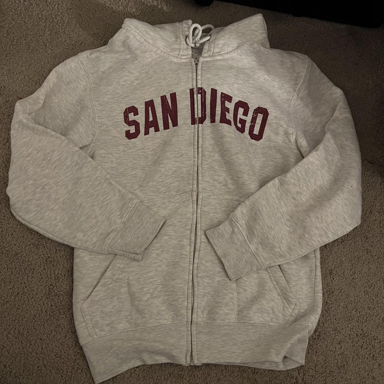 brandy melville inspired jacket san diego white grey... Depop