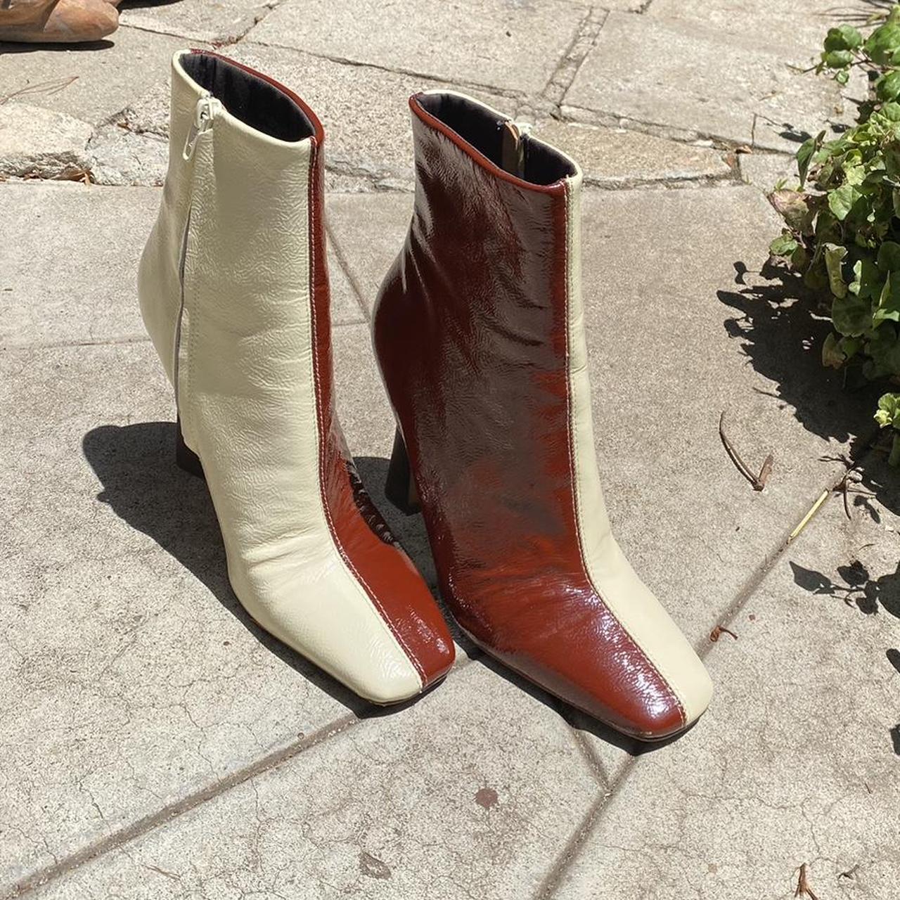 ASOS Women's White and Burgundy Boots