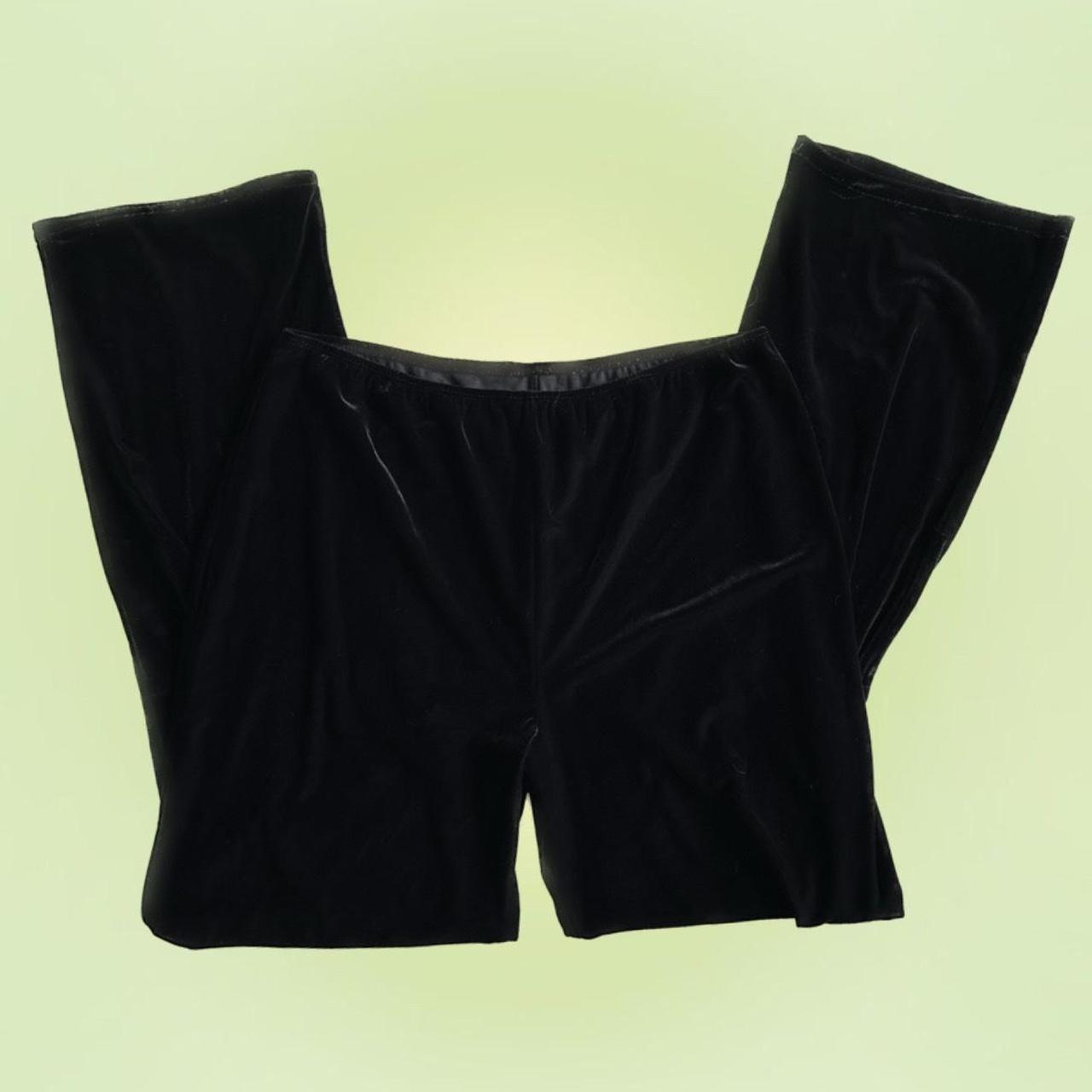 Black velvet pants Size: no size tag, best fits a... - Depop