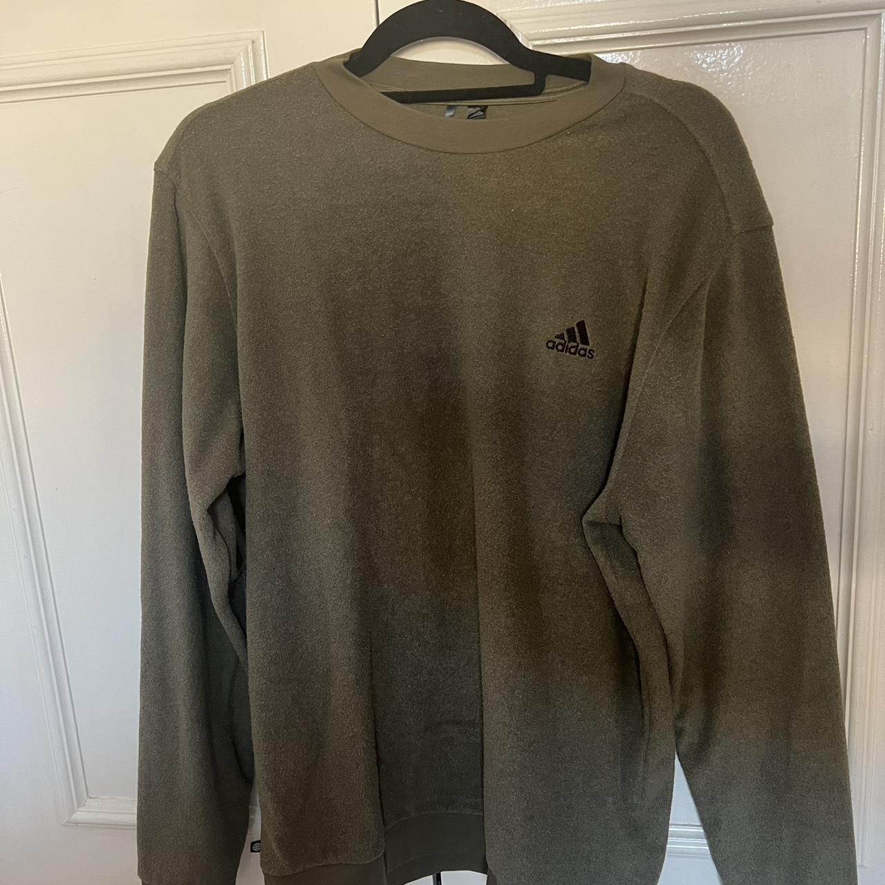 Khaki adidas towelling jumper Brand new never