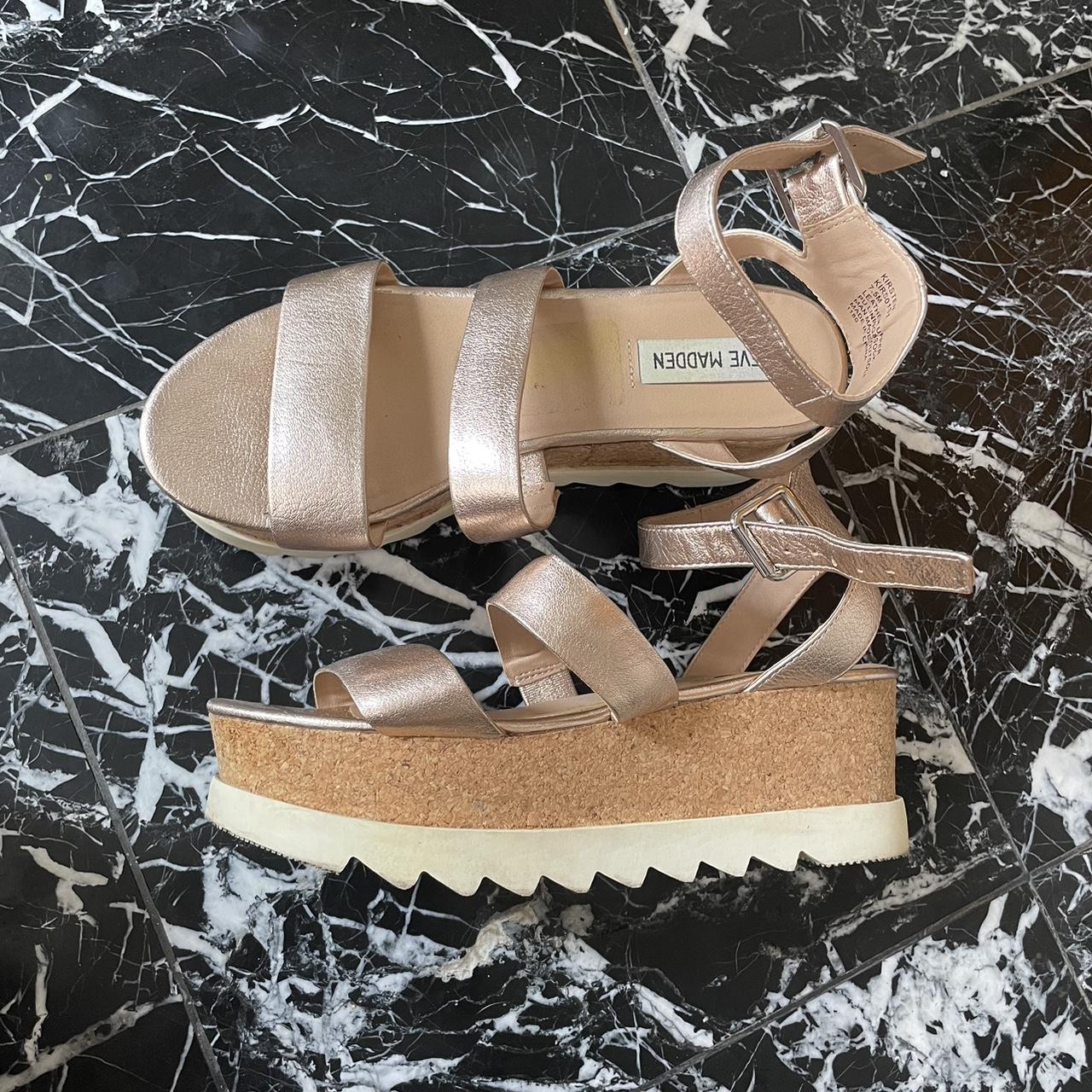 Steve fashion madden rose gold platform sandals