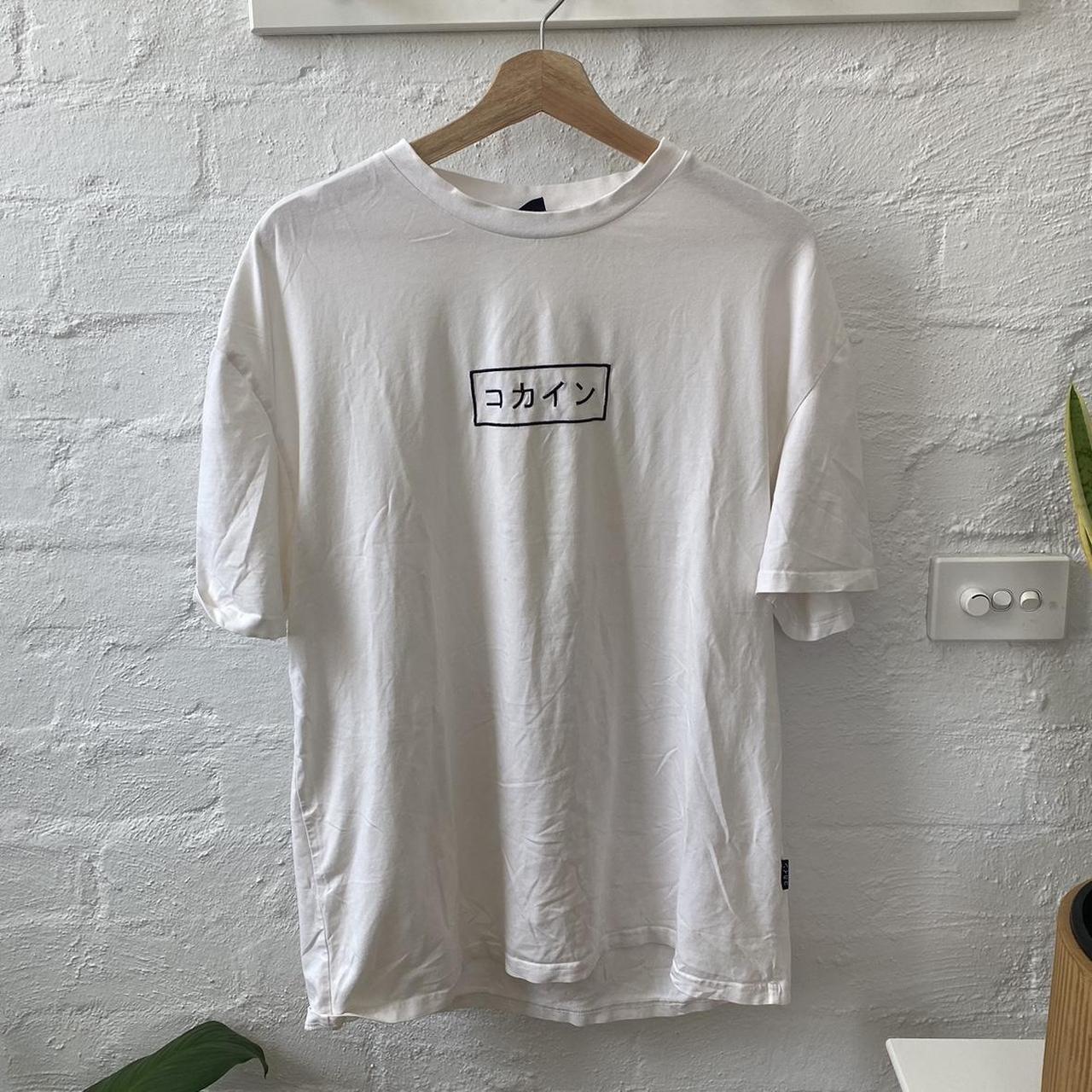 australian street wear brand “kokaine” white logo t... - Depop