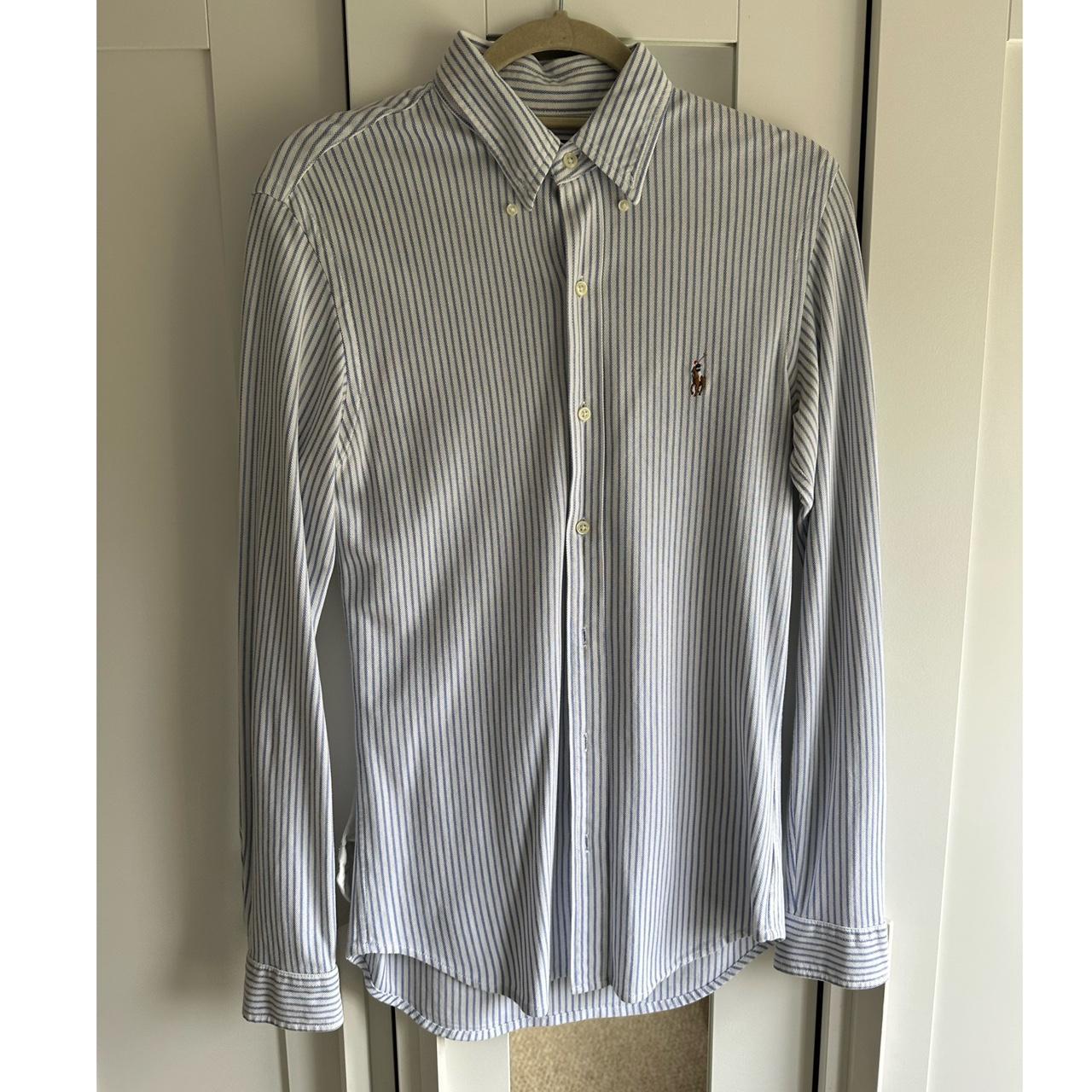 Ralph Lauren Men's Blue and White Shirt | Depop