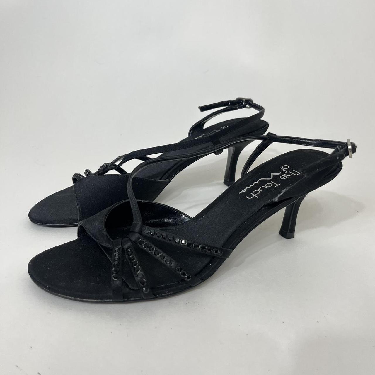 Strappy kitten hot sale heels black