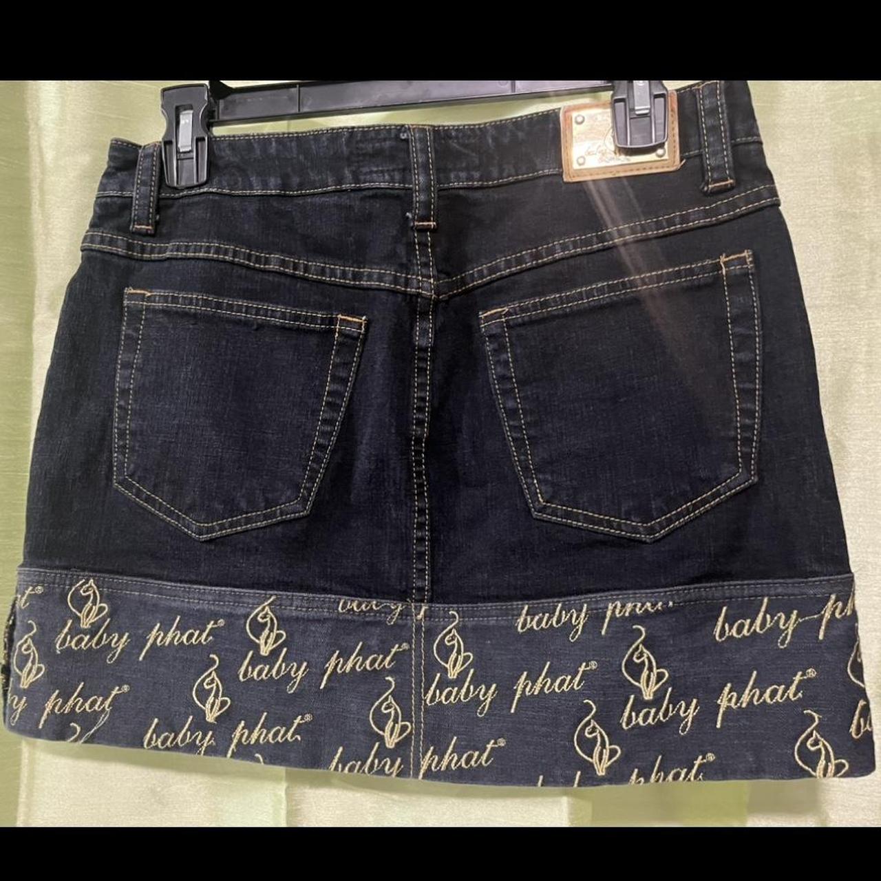 Authentic Baby Phat denim mini skirt Size 7 Skirt... Depop