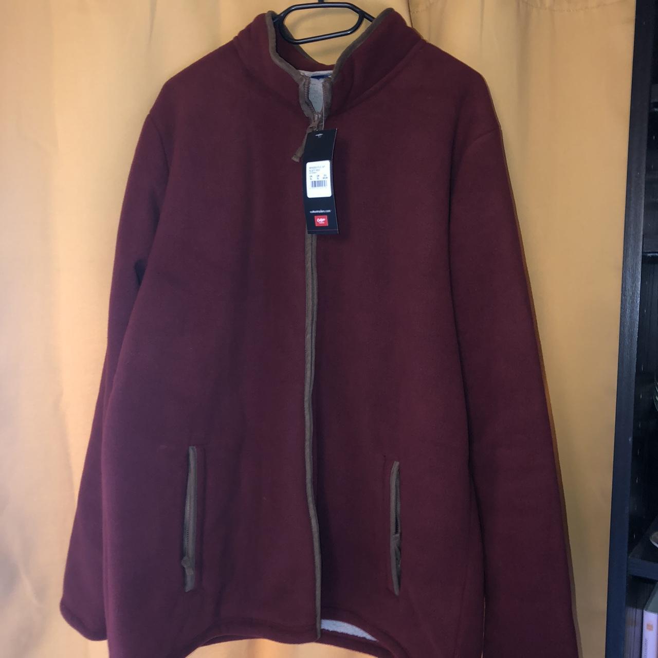 Cotton Traders Men's Burgundy Jacket Depop
