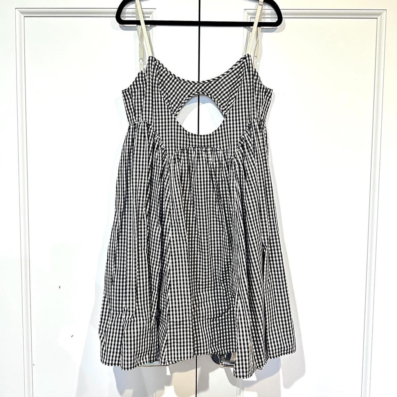 SANDY LIANG MONTOW GINGHAM DRESS black & white... - Depop