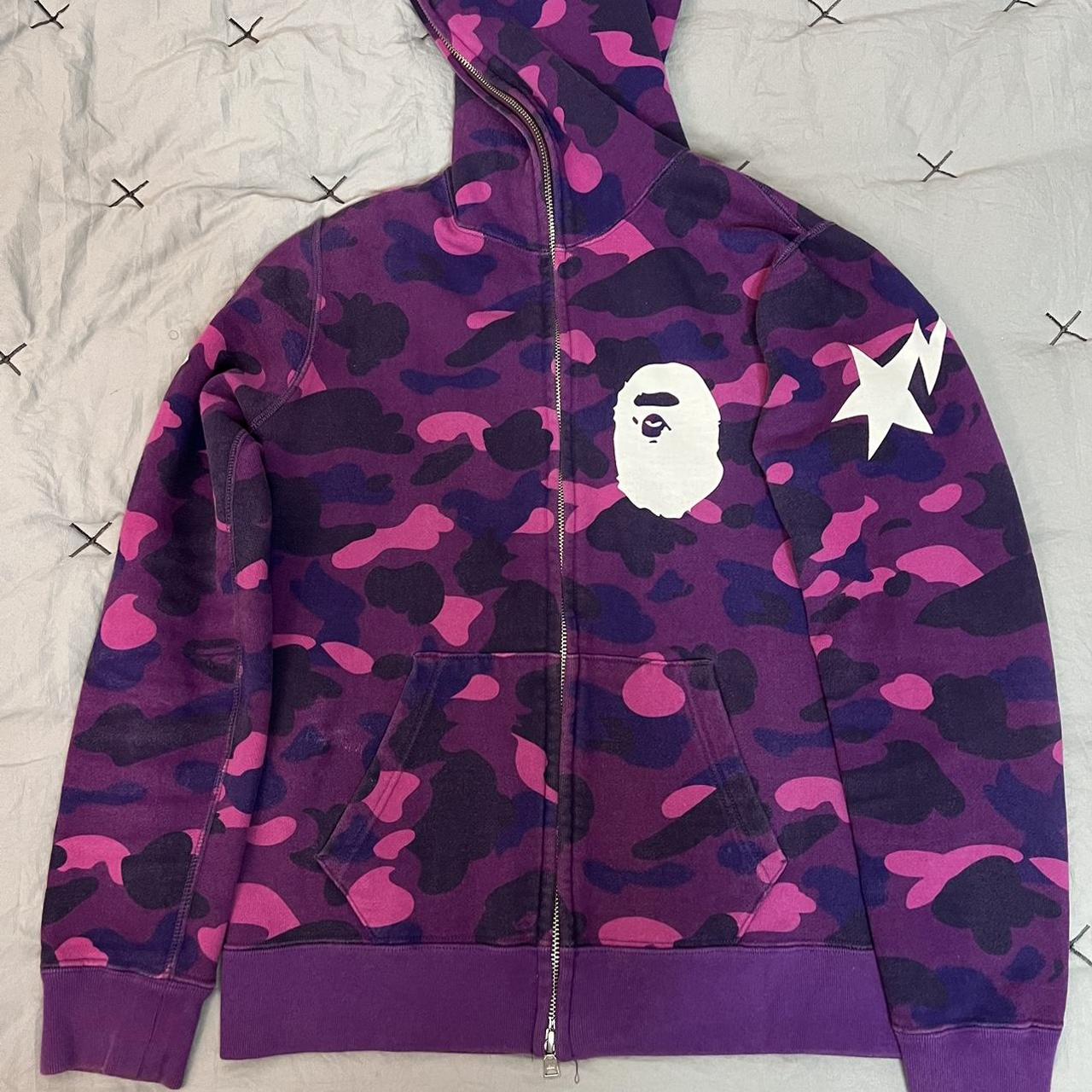 Authentic BAPE Purple Camo Jacket Full-Double zip... - Depop