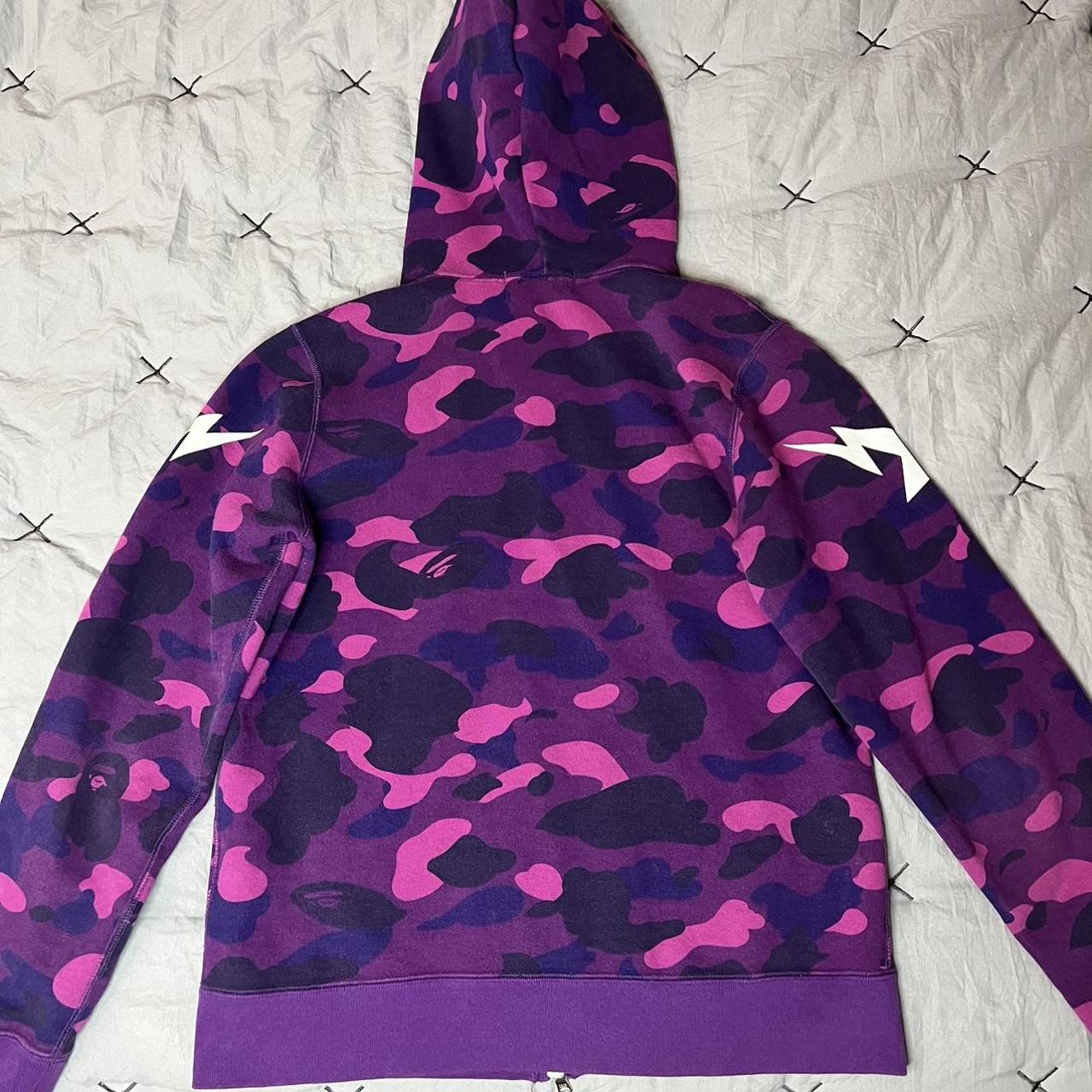 Authentic BAPE Purple Camo Jacket Full-Double zip... - Depop