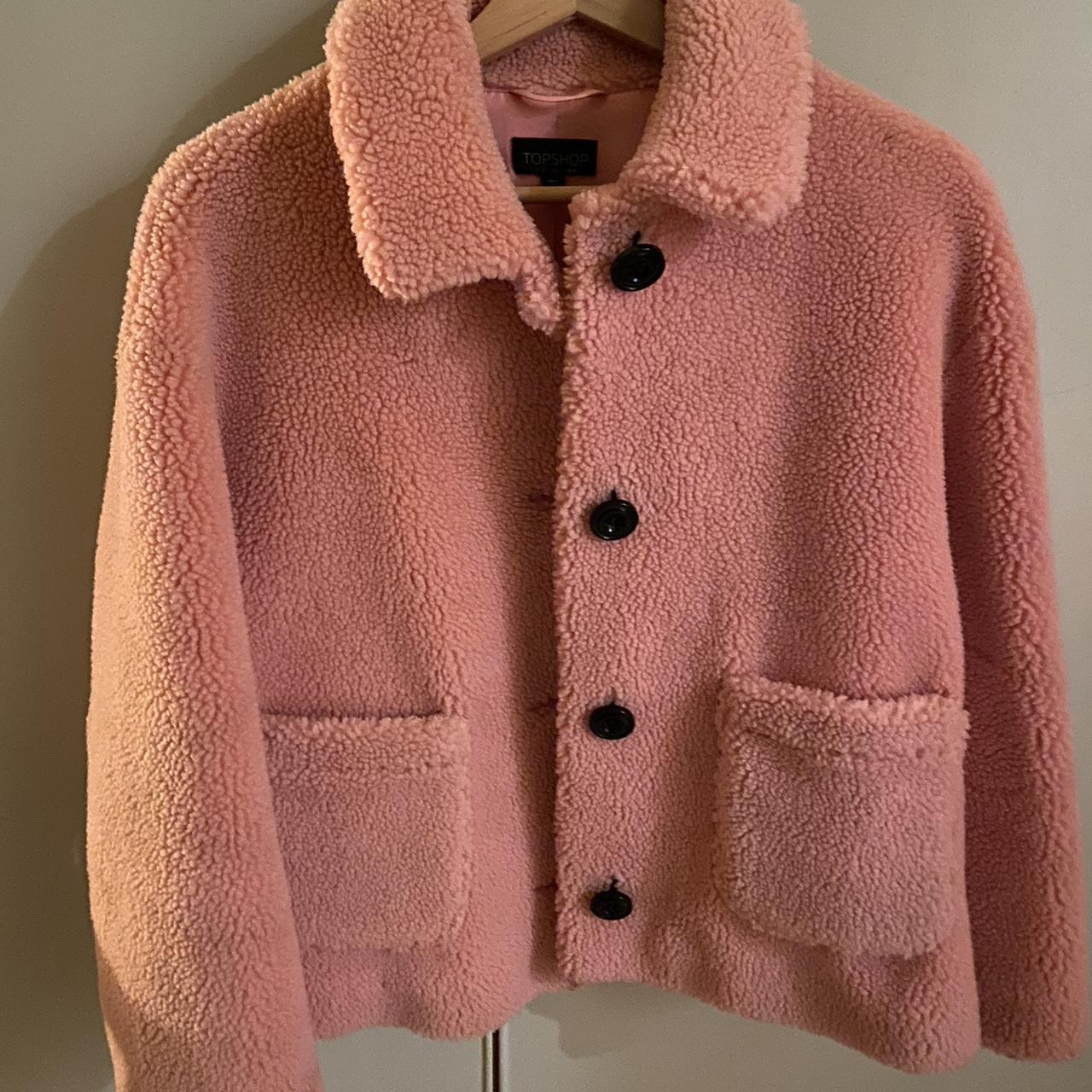 Pink Teddy Coat Depop