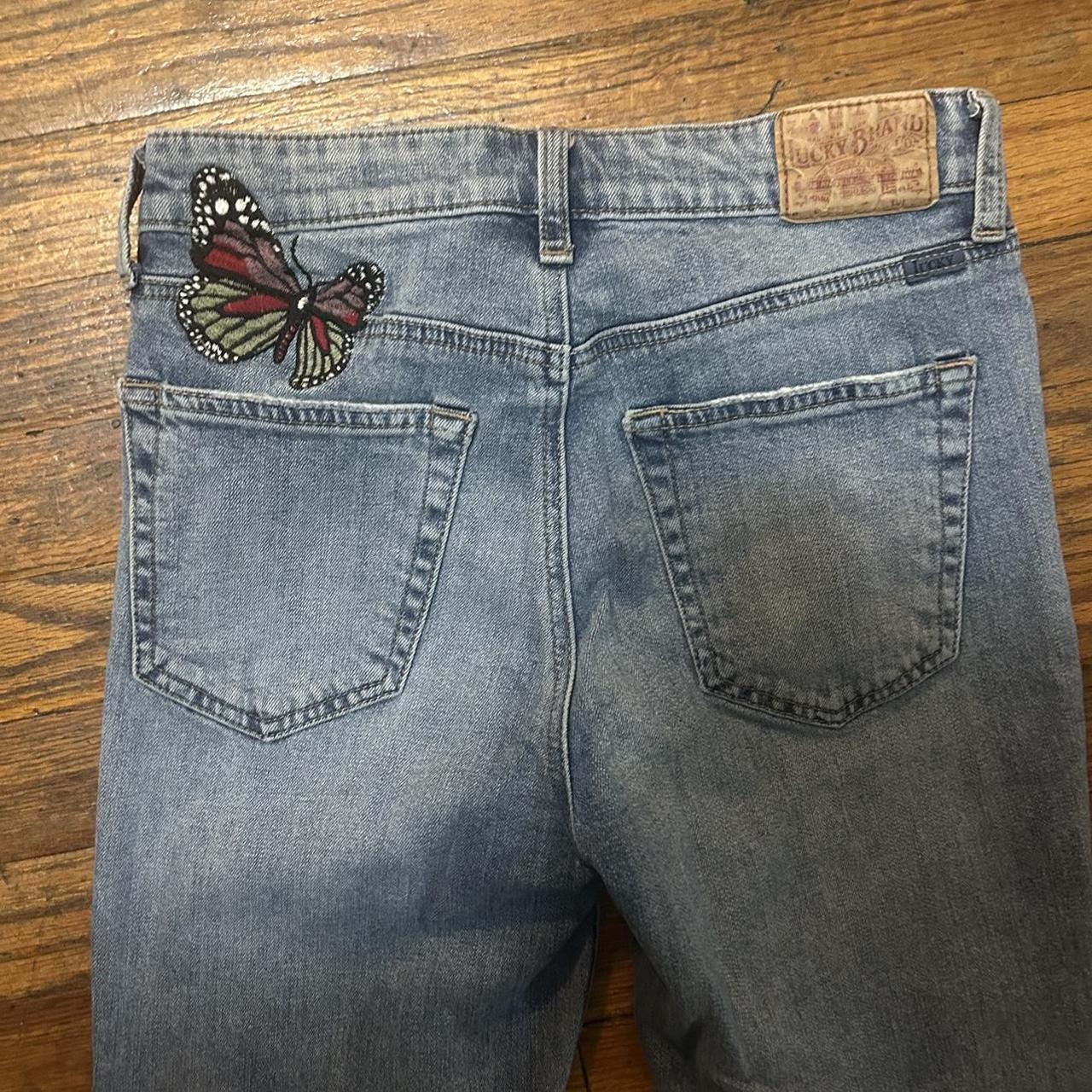 Lucky Brand butterfly embroidered jeans 🦋, Size 0/25”