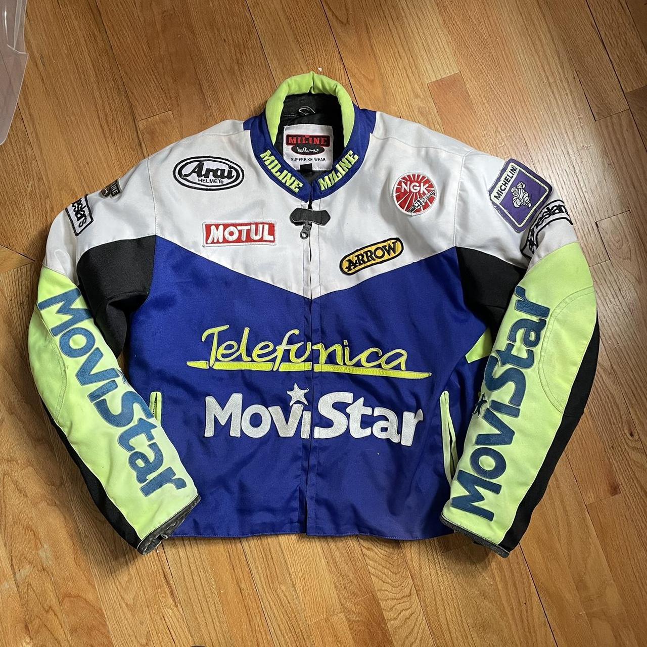 Vtg Miline Telefonica Movistar Textile Racing Moto... - Depop