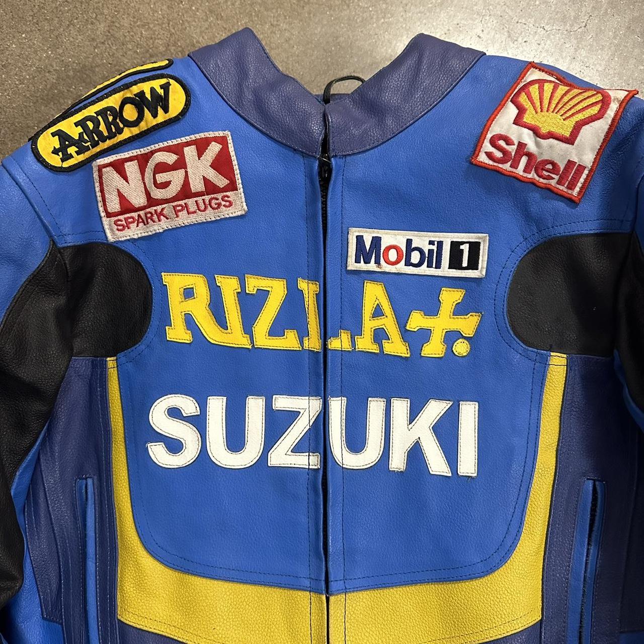 Vtg Rizla Suzuki Grandprix Moto Leather Depop