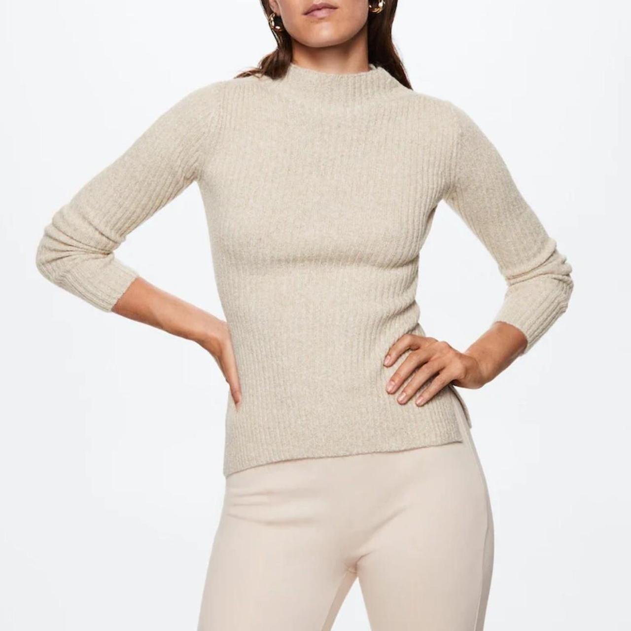 Mango Women's Cream Jumper Depop