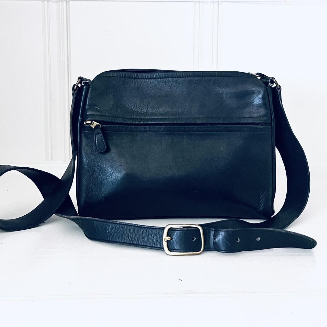 Coach Shoulder Bag Vintage Navy Blue Leather Bag Blue