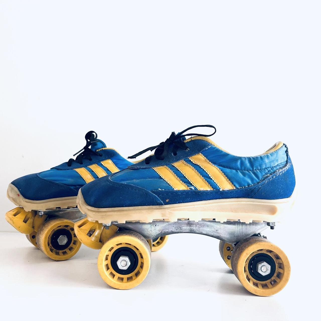 70s Blue Striped Sneaker Skates Shoe Skates Depop