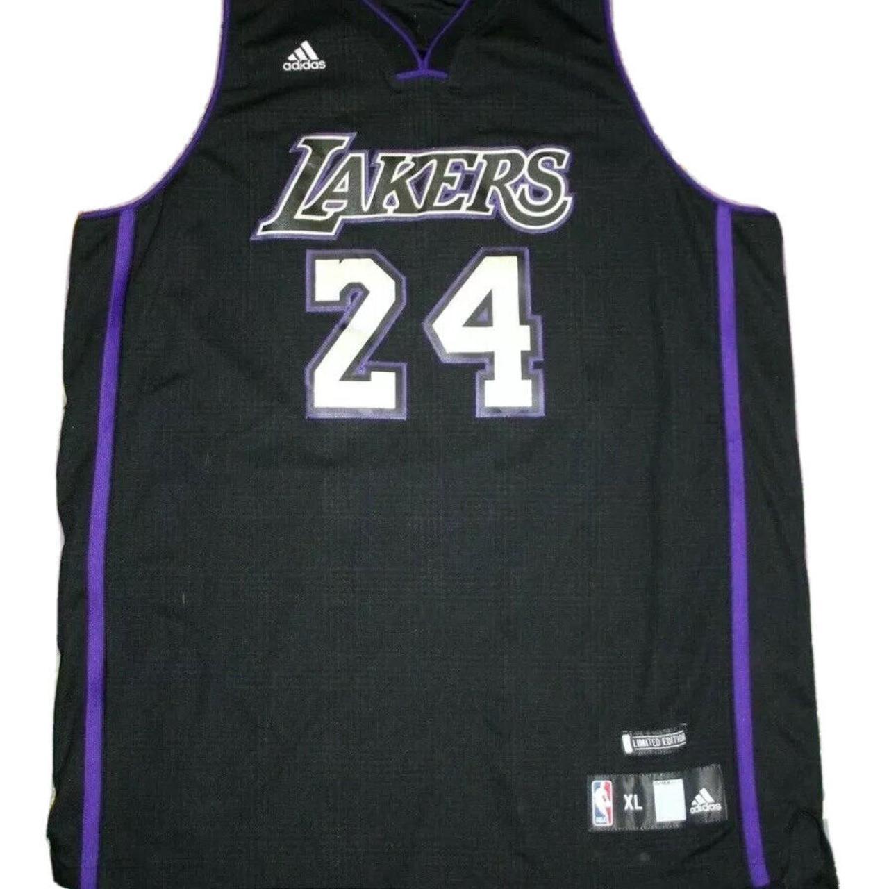 LA Lakers No 24 Kobe Bryant purple Adidas NBA