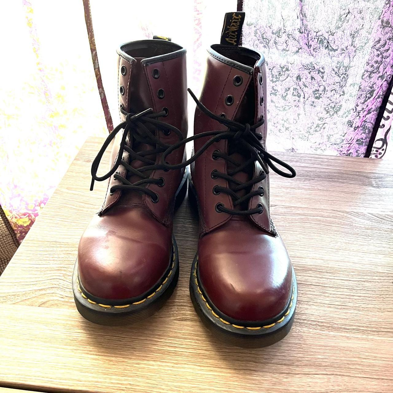 Cherry red doc martens Used needs new home Size 7 - Depop