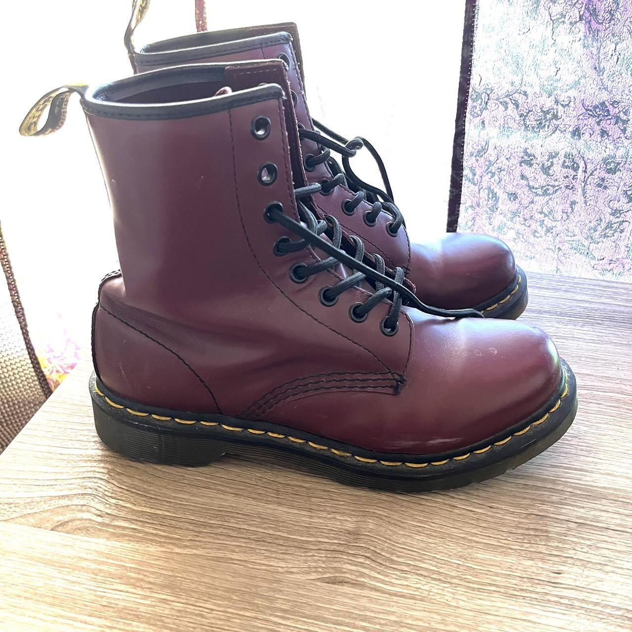 Cherry red doc martens Used needs new home Size 7 - Depop