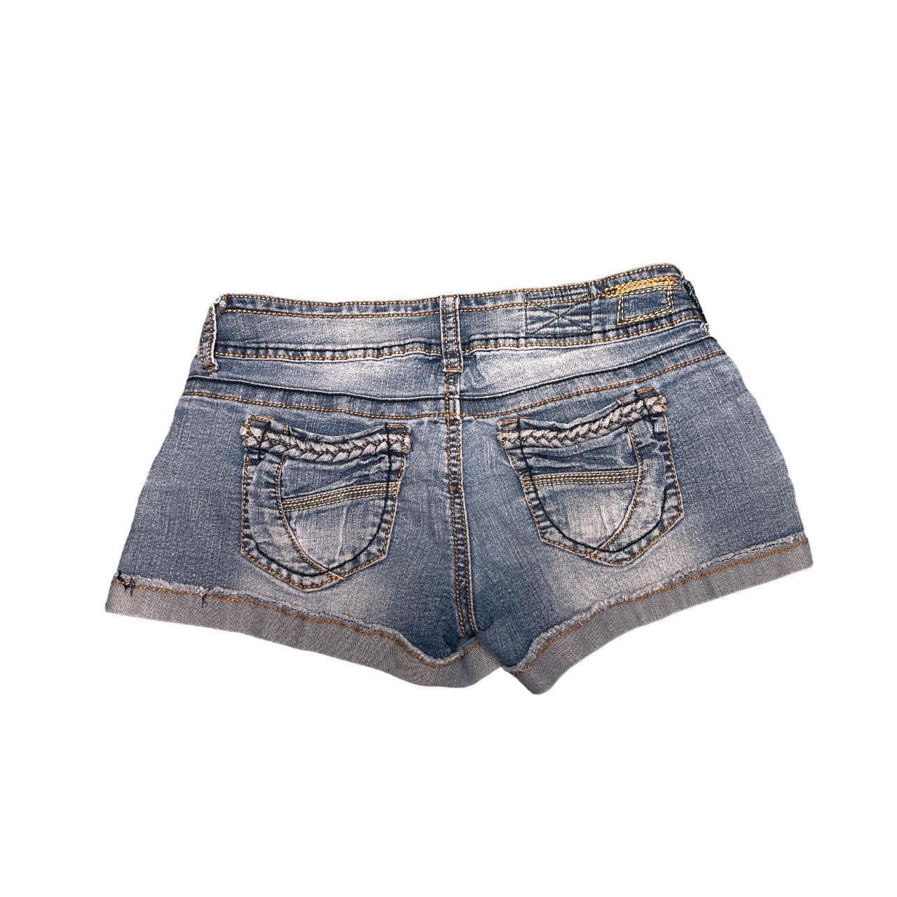 vintage y2k low rise denim short shorts by 1st kiss... - Depop