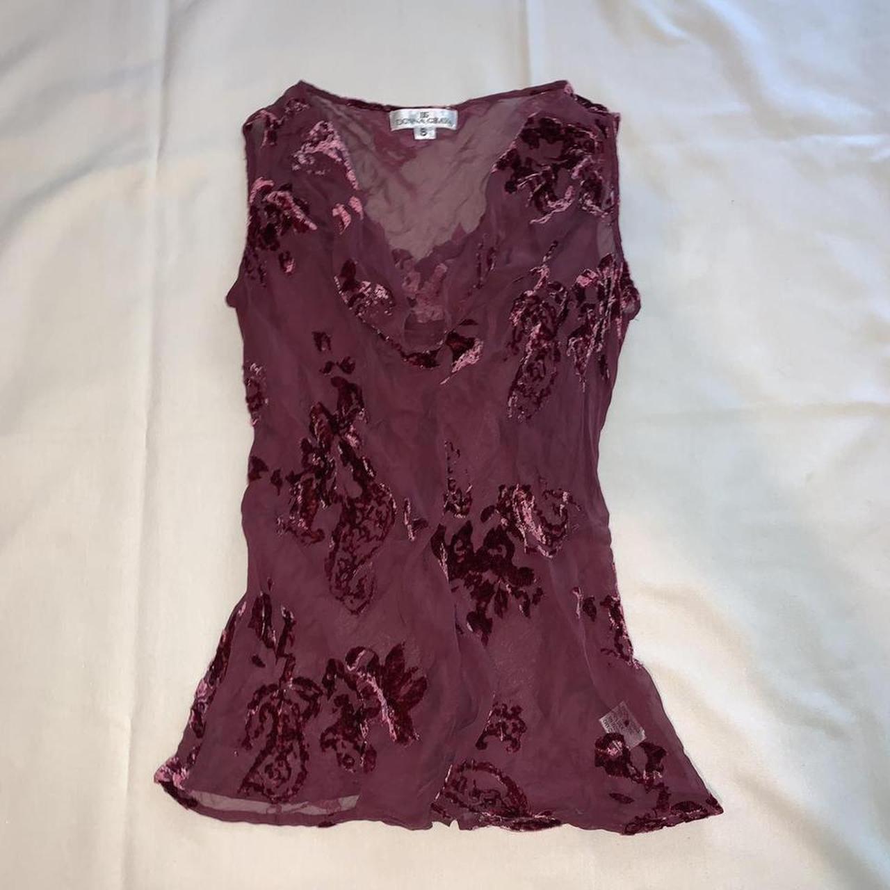 Chic Women's Burgundy Blouse | Depop