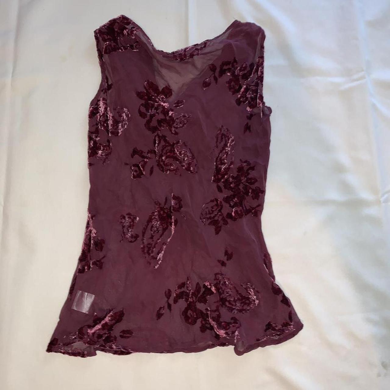 Chic Women's Burgundy Blouse | Depop