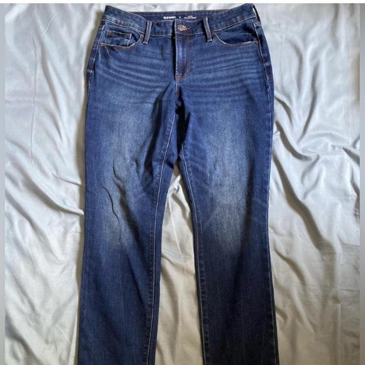 Old Navy Denim Dark Blue Washed Jeans Pants Womens - Depop