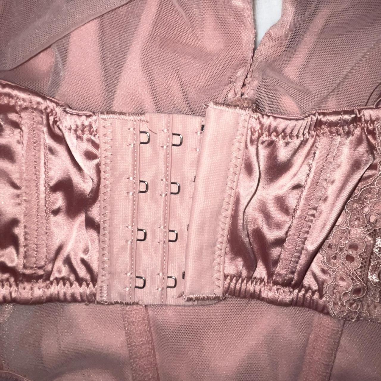 Gorgeous Pink Satin Corset Top With Lace Detailing Depop