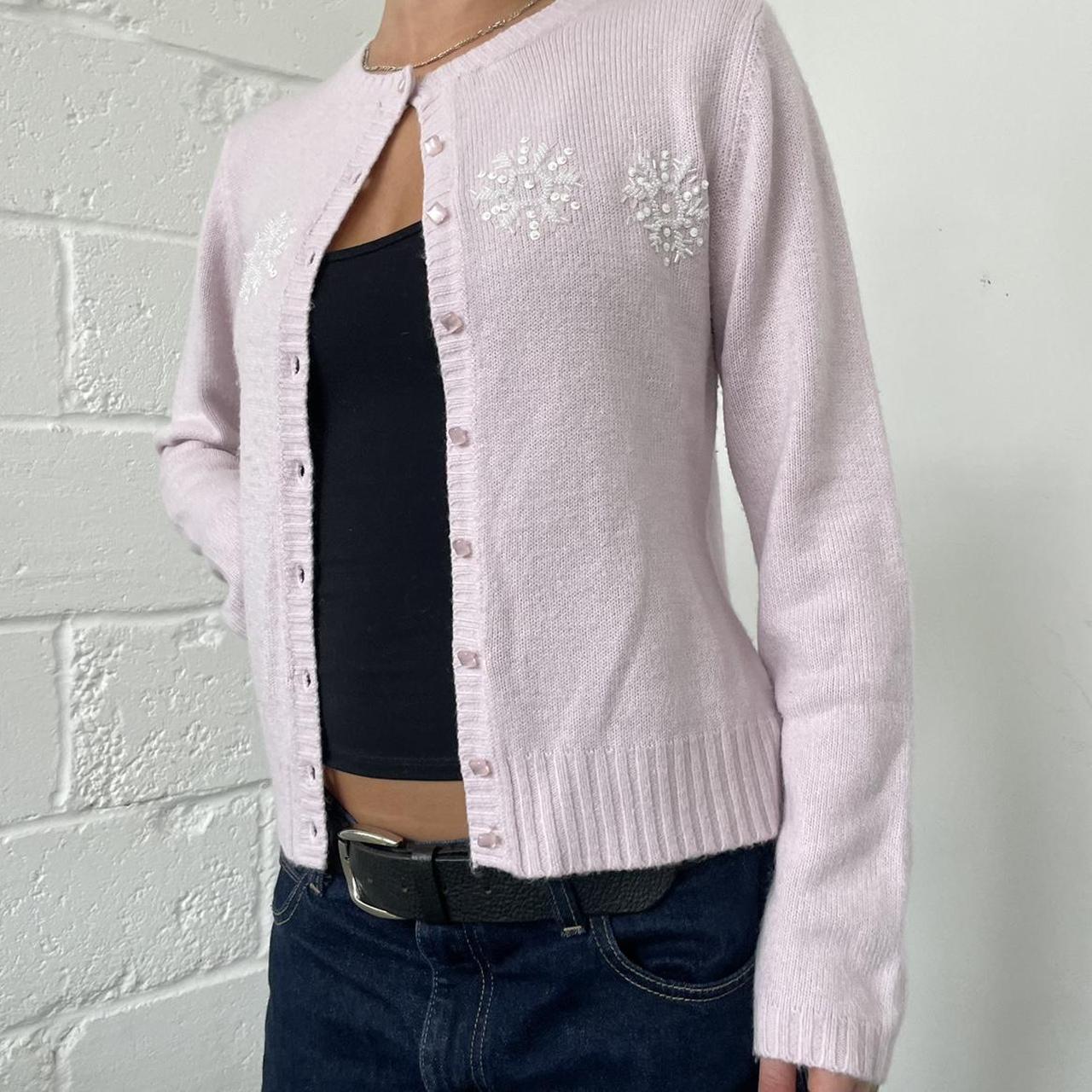Cutest 00s baby pink cardigan from etam Seeen on... Depop