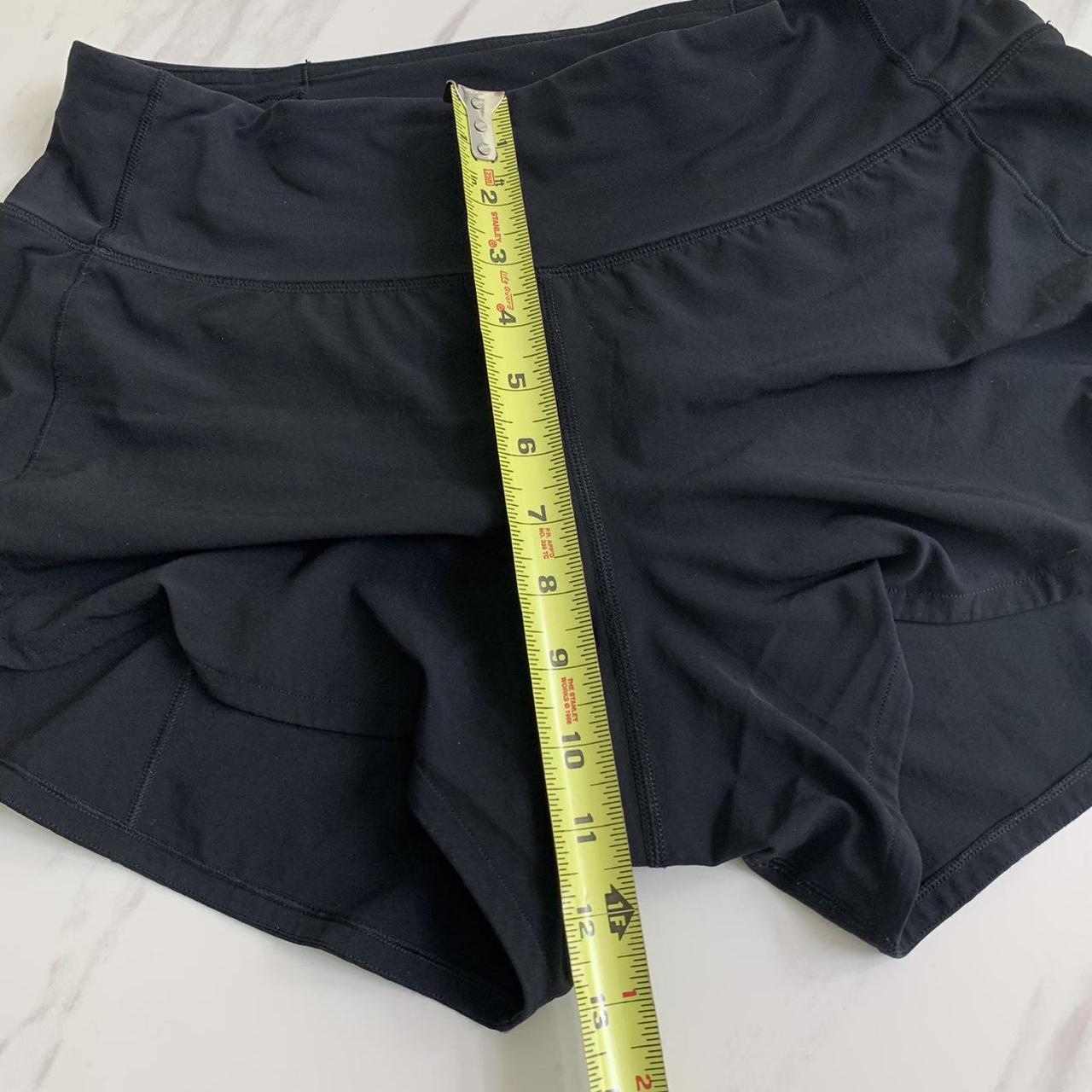 lululemon black speed up workout shorts size... - Depop