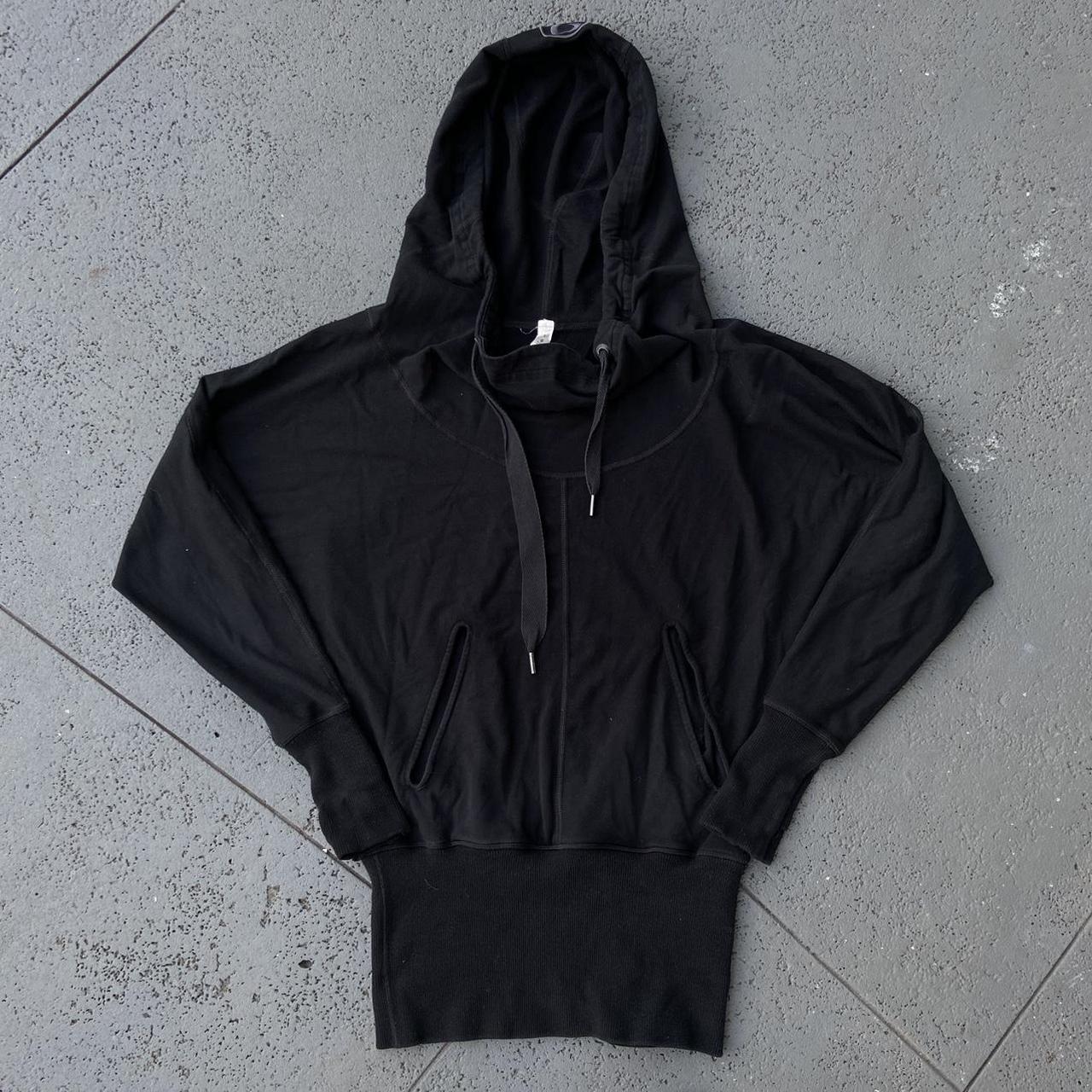 lululemon black hoodie sweatshirt size 6 good - Depop