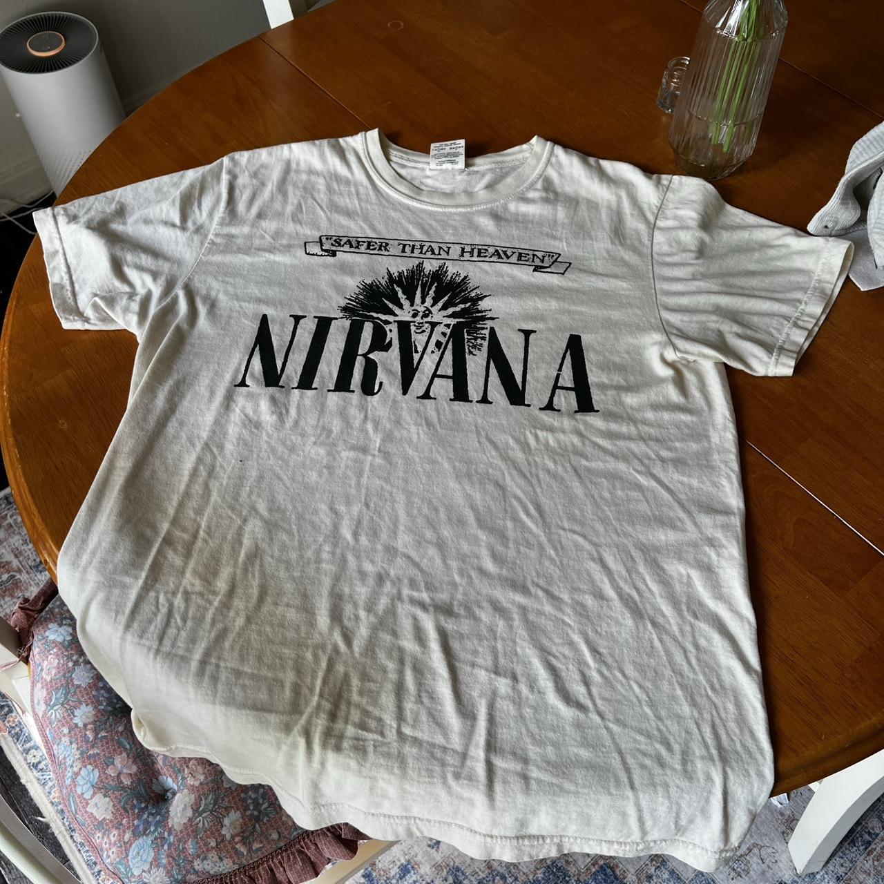 Nirvana safer than heaven tee L - Depop