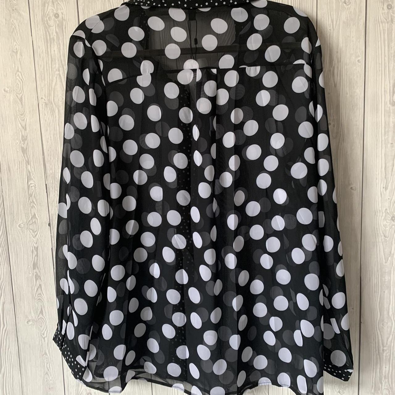 Sheer fashion black polka dot shirt