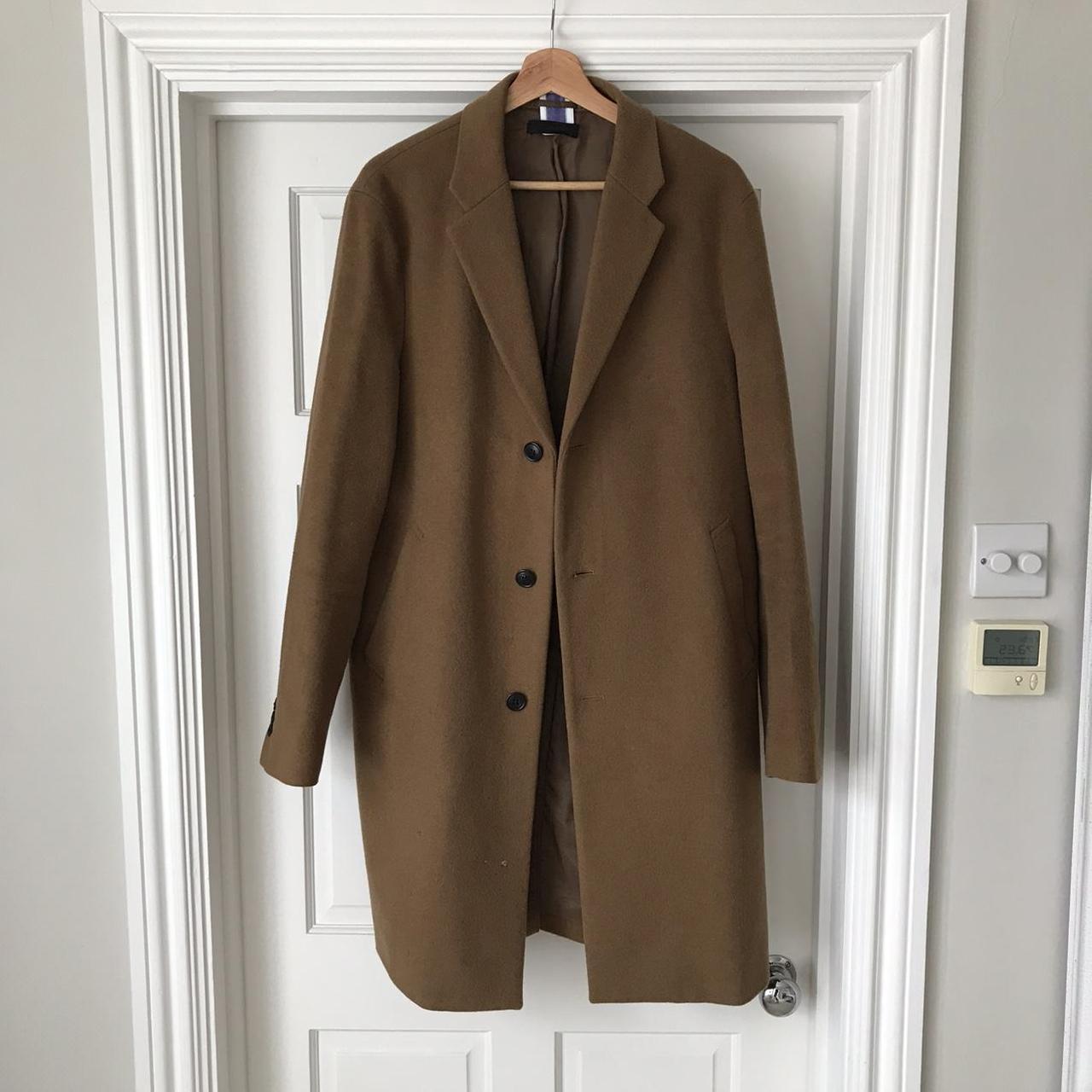 Uniqlo coat Size: Large Colour: beige #coat... - Depop