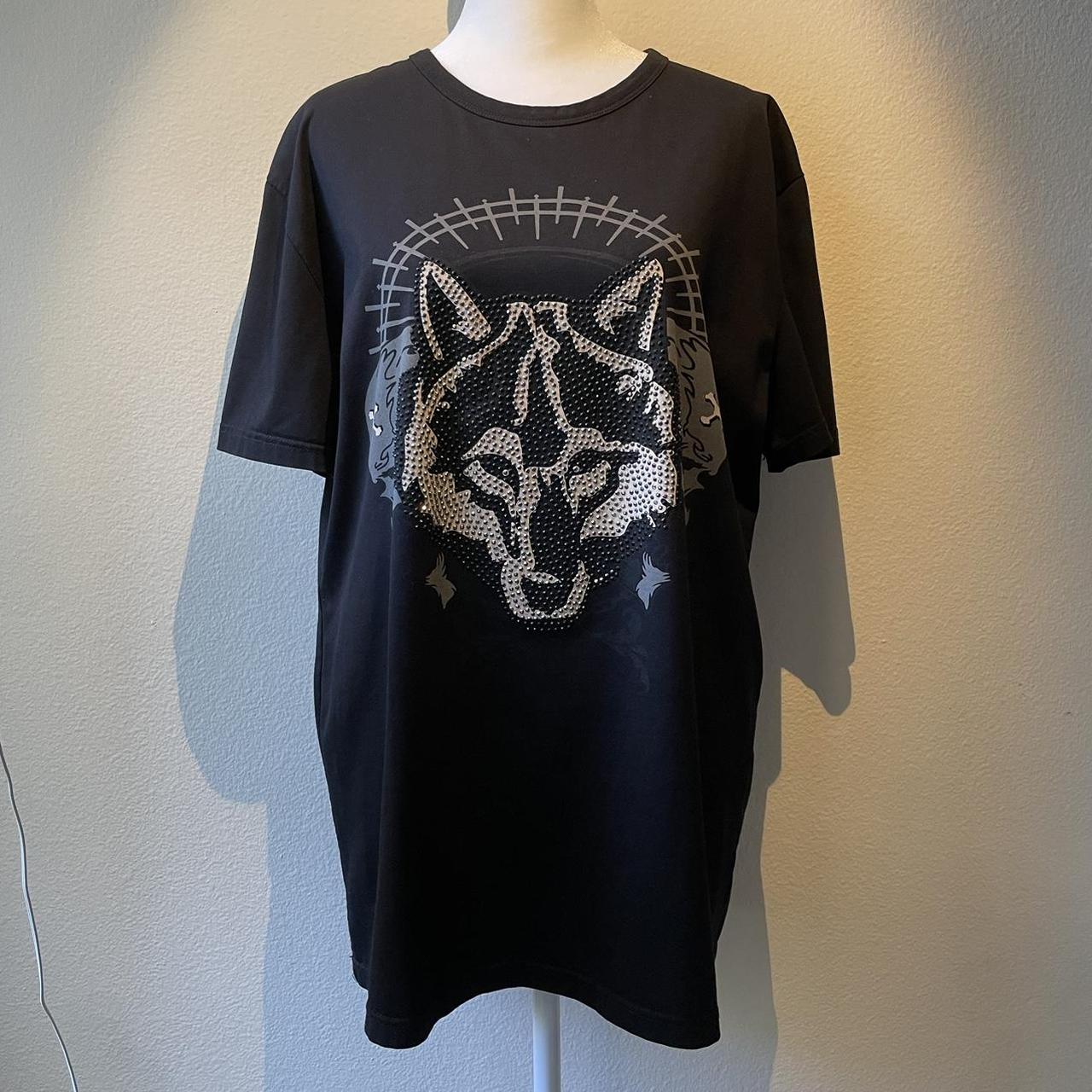 RYU KOIZUMI Black Crystal Wolf & Skull T-Shirt | Depop