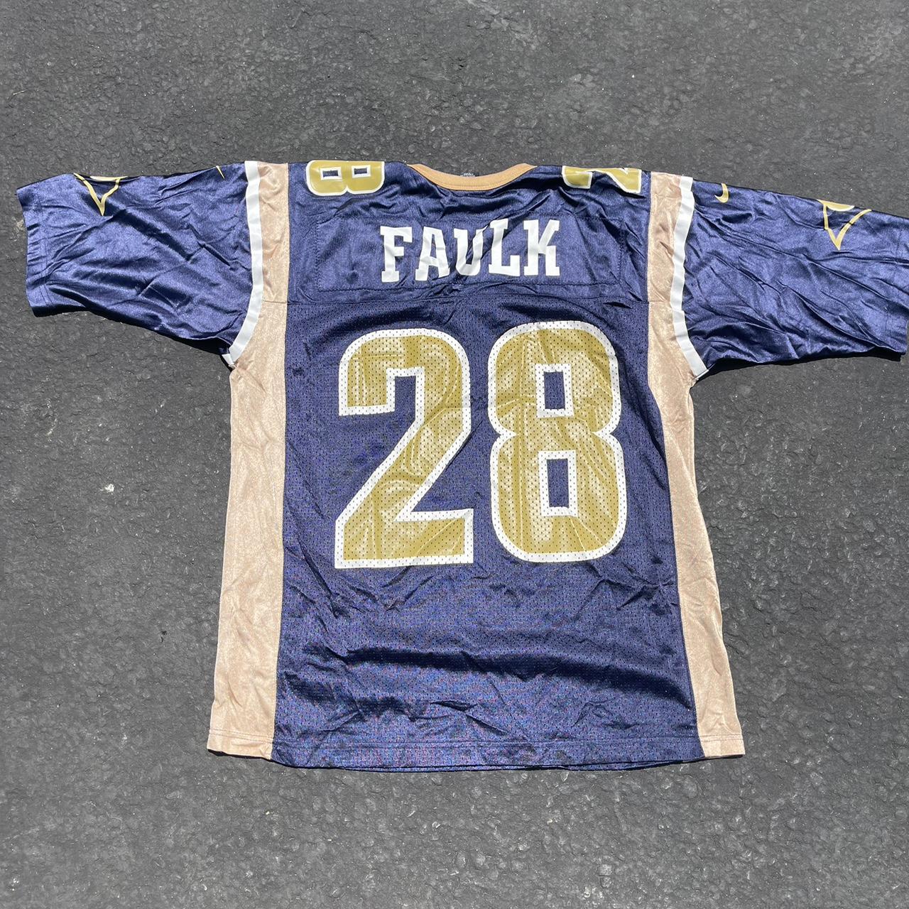 vintage team nike st. louis rams marshall faulk - Depop